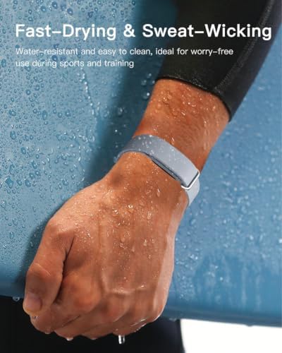 PAQUETE DE 2 CORREAS COMPATIBLES CON GOOGLE FITBIT AIR, CORREA DEPORTIVA DE SILICONA Y CORREA DE NAILON, PULSERAS - 7