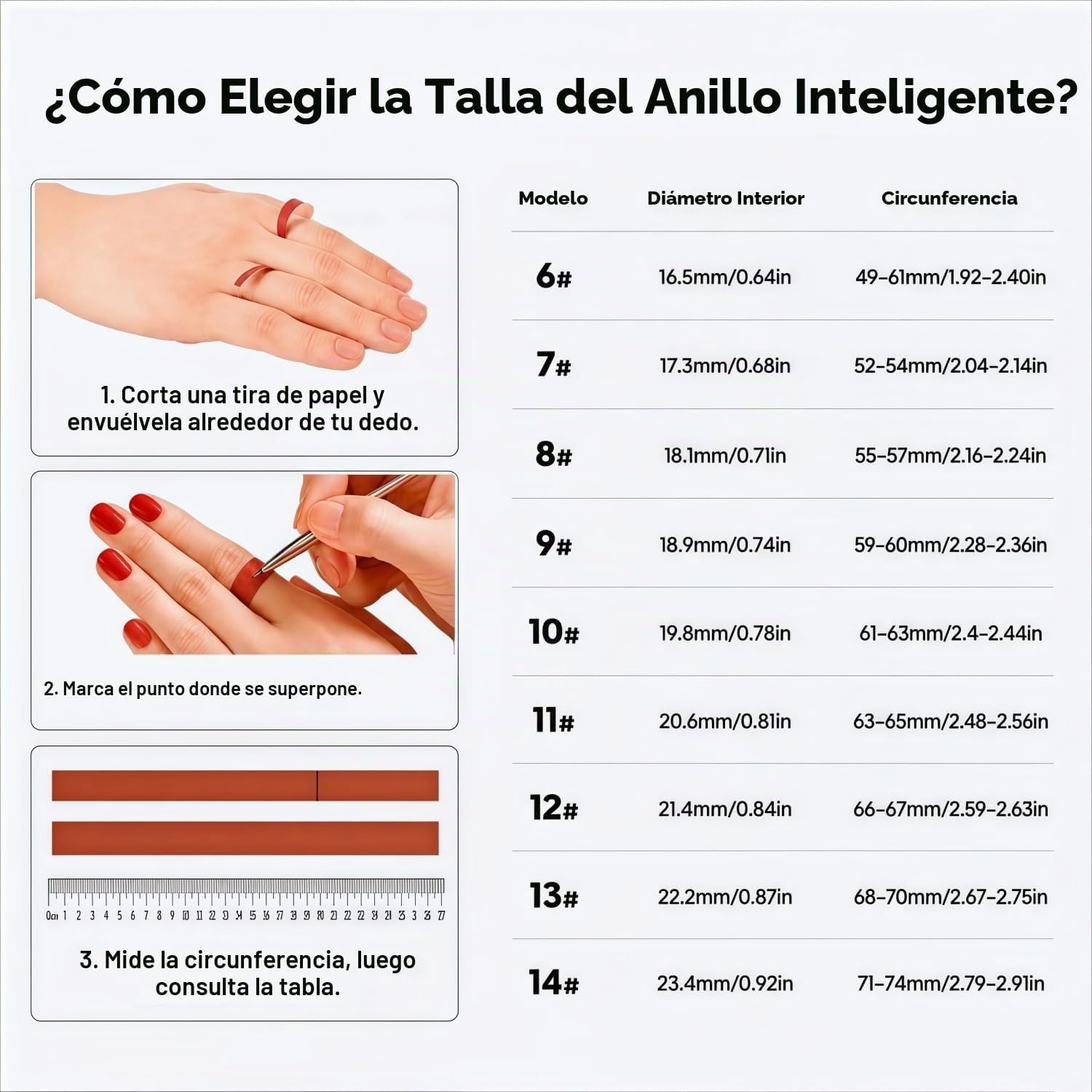 SMART RING FOR WOMEN MEN, FITNESS RING WITHOUT SUBSCRIPTION, SILVER,8 - 7
