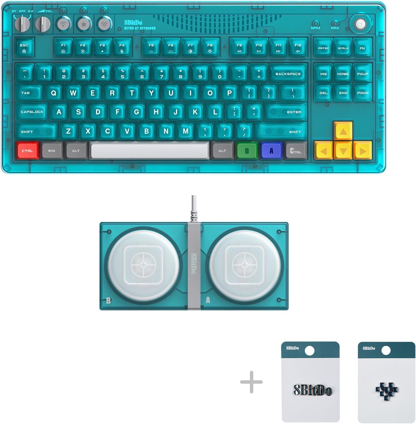 8BITDO 87 KEYS RETRO MECHANICAL KEYBOARD FOR PC AND ANDROID - CLEAR BLUE - 2