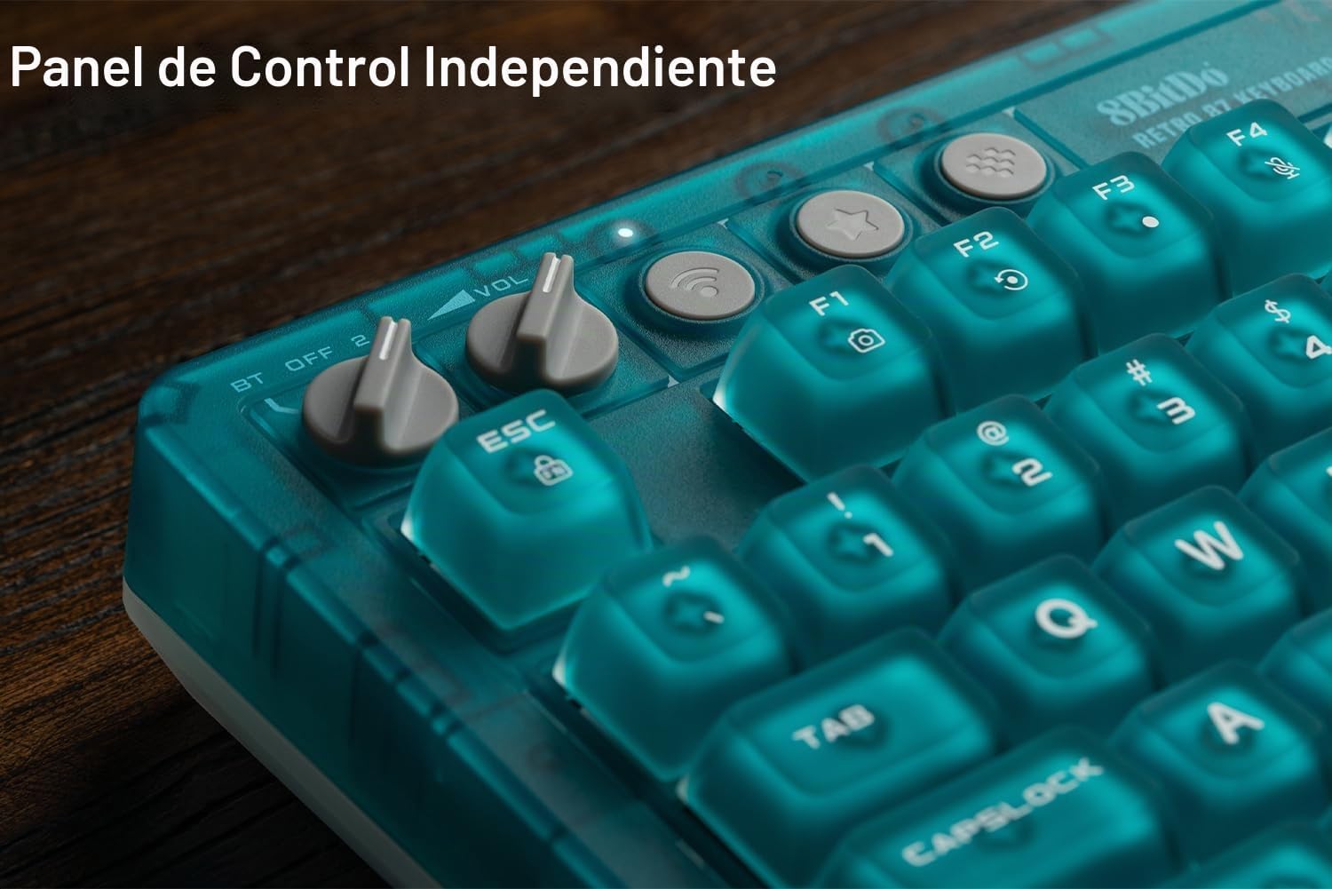 8BITDO 87 KEYS RETRO MECHANICAL KEYBOARD FOR PC AND ANDROID - CLEAR BLUE - 4