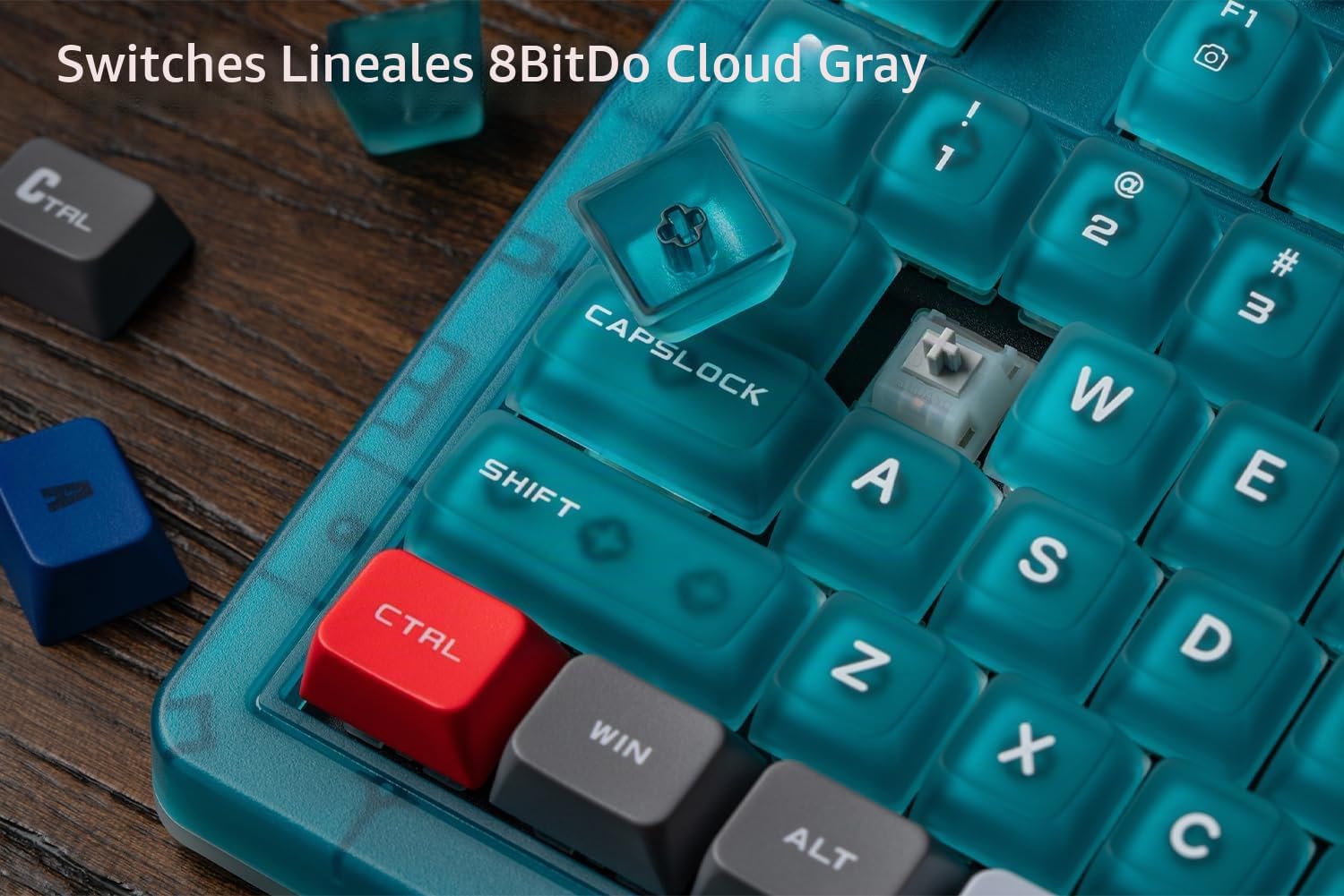 8BITDO 87 KEYS RETRO MECHANICAL KEYBOARD FOR PC AND ANDROID - CLEAR BLUE - 6