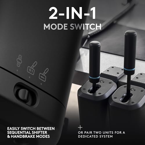 LOGITECH G RS SHIFTER Y HANDBRAKE WITH EASY MODE SWITCHING, HEIGHT-ADJUSTABLE HANDLE, Y INCLUDED TABLE CLAMP FOR RS Y PRO - 7
