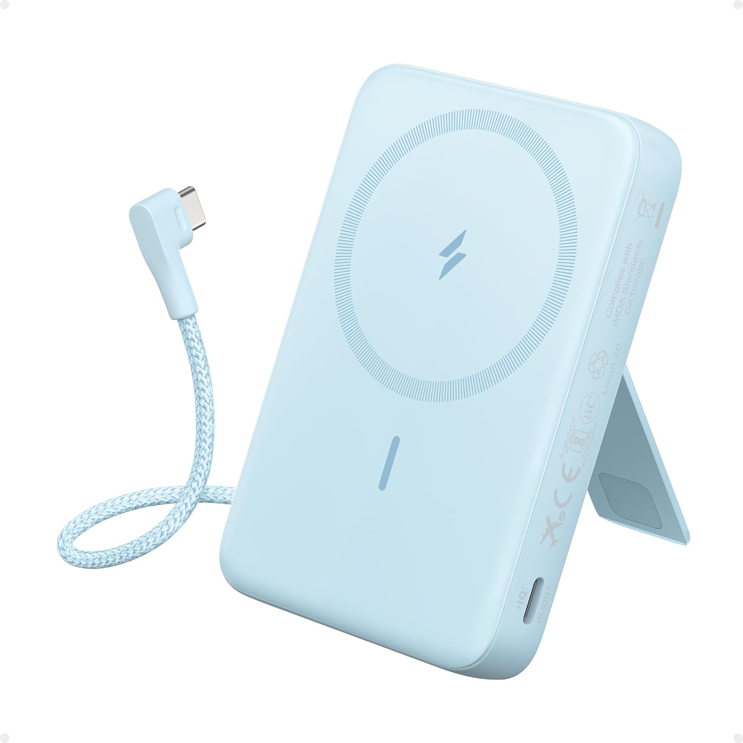 ANKER ZOLO - BANCO DE ENERGÍA MAGNÉTICO, CARGADOR PORTÁTIL INALÁMBRICO DE 10,000 MAH CON CARGA RÁPIDA MÁXIMA DE 30 W, - 1