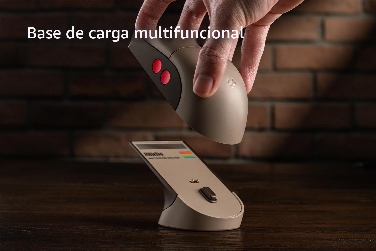 8BITDO RATÓN RETRO R8 CON BASE DE CARGA - EDICIÓN C64 - 3