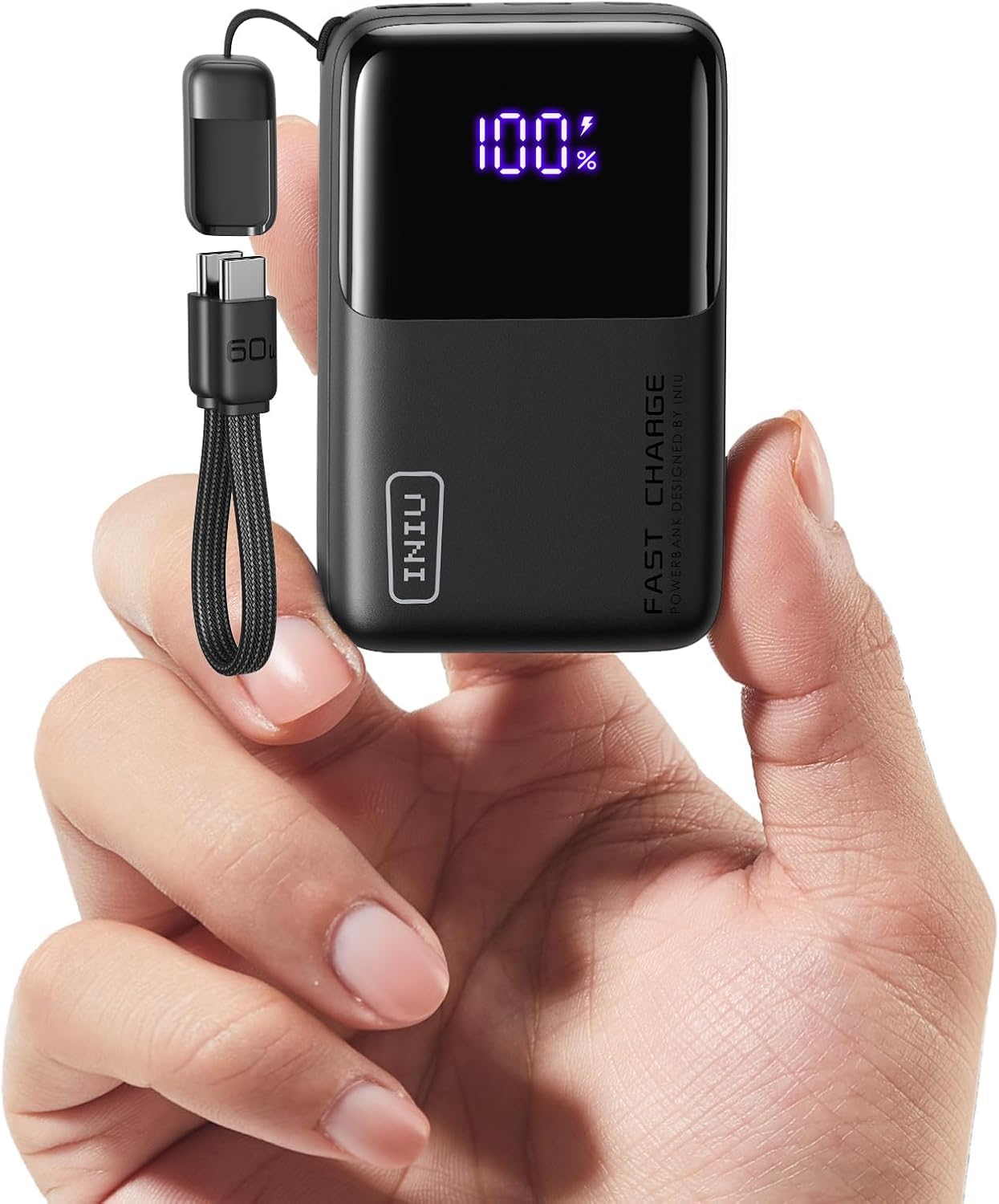 INIU CARGADOR PORTÁTIL MINI, PEQUEÑA BATERÍA DE BOLSILLO DE CARGA RÁPIDA DE 45W PD DE 10000MAH, USB C ENTRADA Y SALIDA, - 1