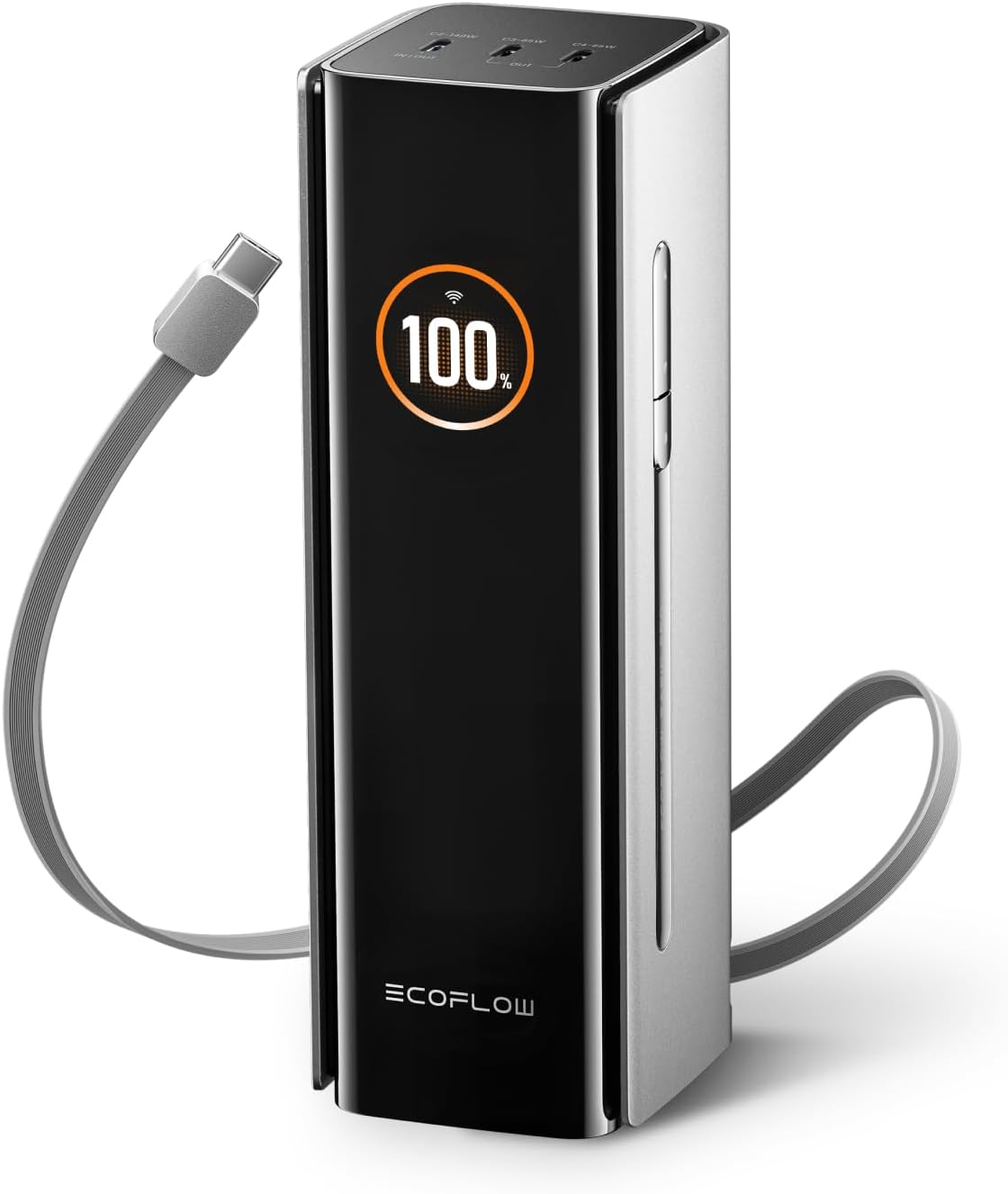 EF ECOFLOW RAPID PRO POWER BANK 27650 MAH, 300 W DE SALIDA MÁXIMA, CABLE INTEGRADO DE 140 W , CARGADOR PORTÁTIL DE 4 - 1