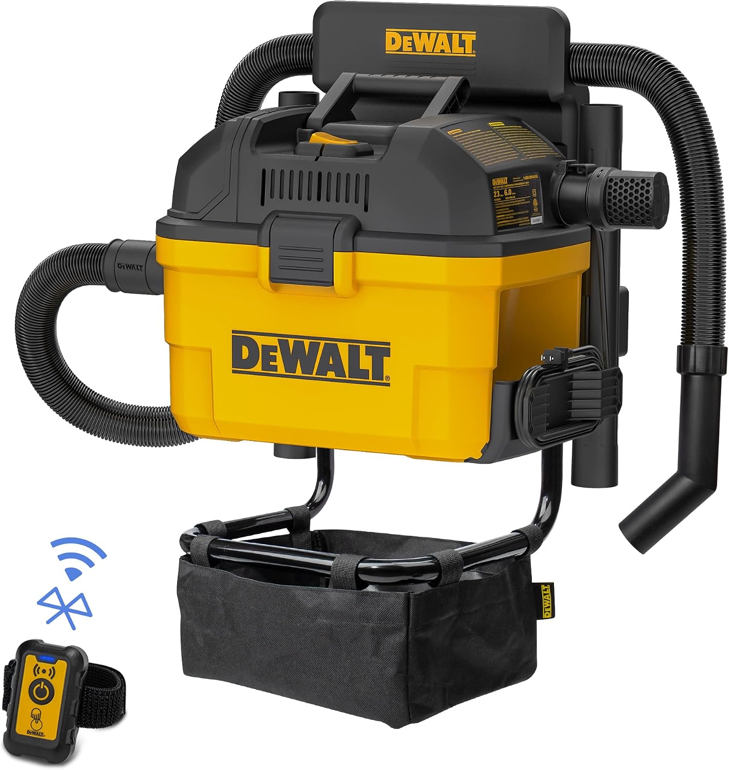 DEWALT ASPIRADORA PARA MOJADO/SECO PORTÁTIL DE 6 GALONES, 5 CABALLOS DE FUERZA, DE MONTAJE EN PARED PARA GARAJE DXV06G - 1