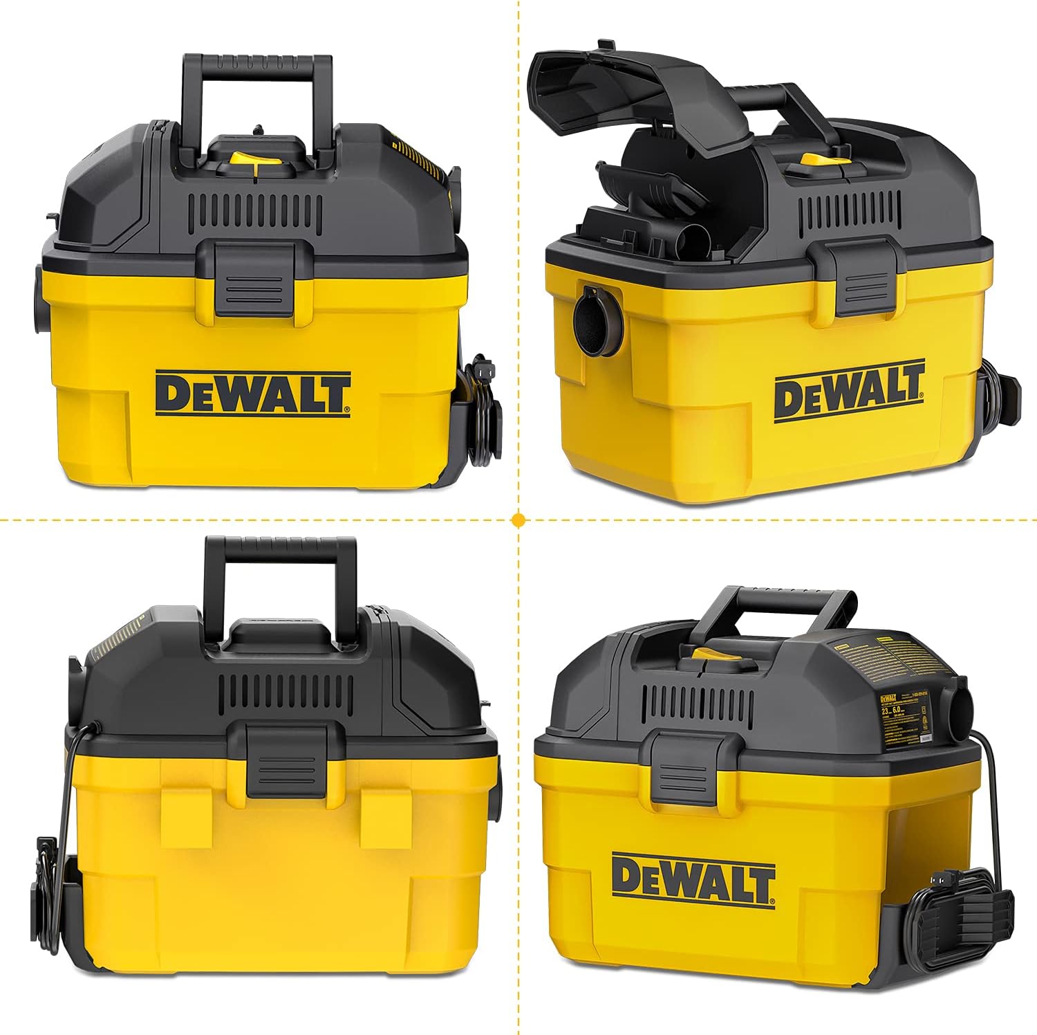 DEWALT ASPIRADORA PARA MOJADO/SECO PORTÁTIL DE 6 GALONES, 5 CABALLOS DE FUERZA, DE MONTAJE EN PARED PARA GARAJE DXV06G - 7