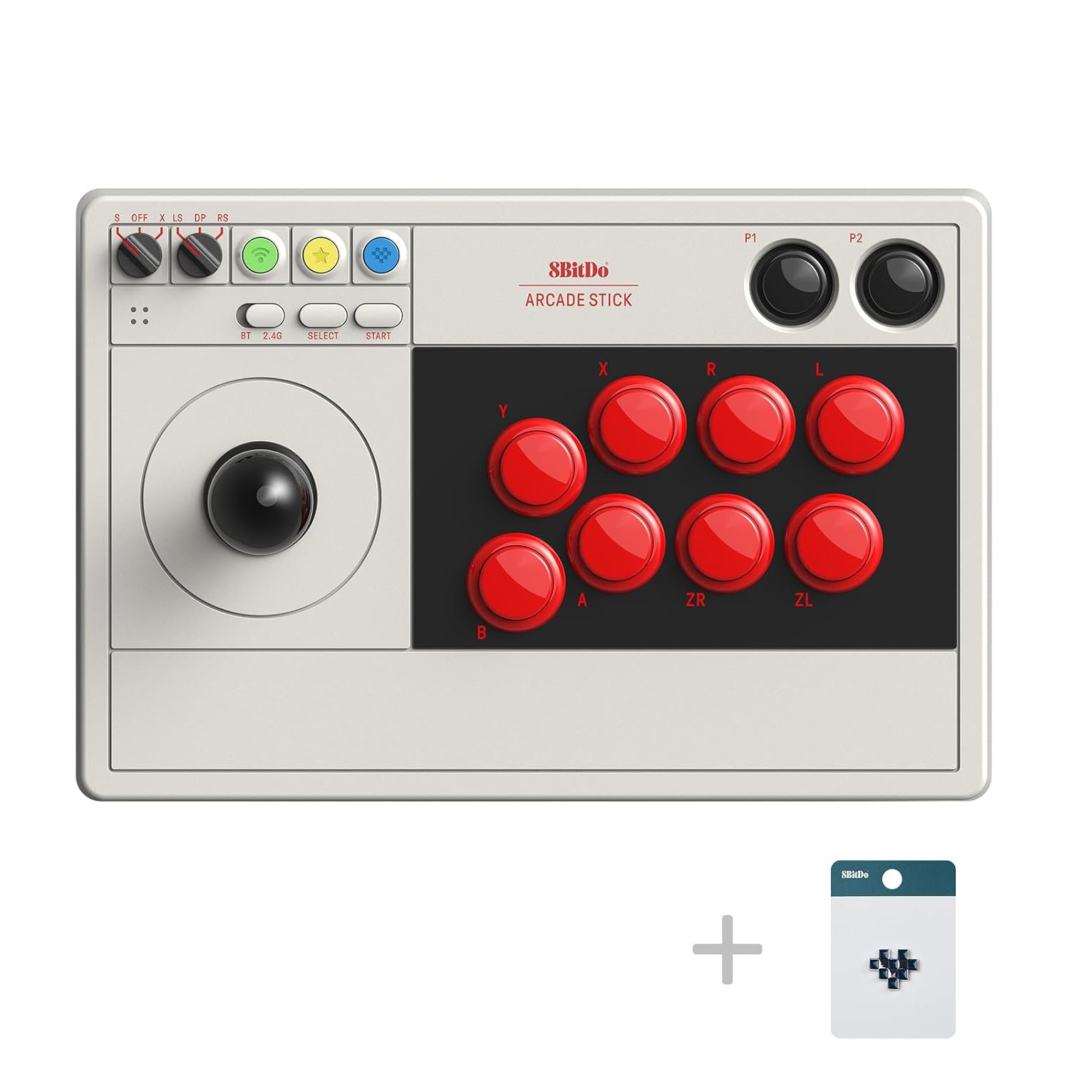8BITDO ARCADE STICK FOR SWITCH Y WINDOWS, ARCADE FIGHT STICK SUPPORT WIRELESS BLUETOOTH, 2.4G RECEIVER AND WIRED CONNECTION - 1