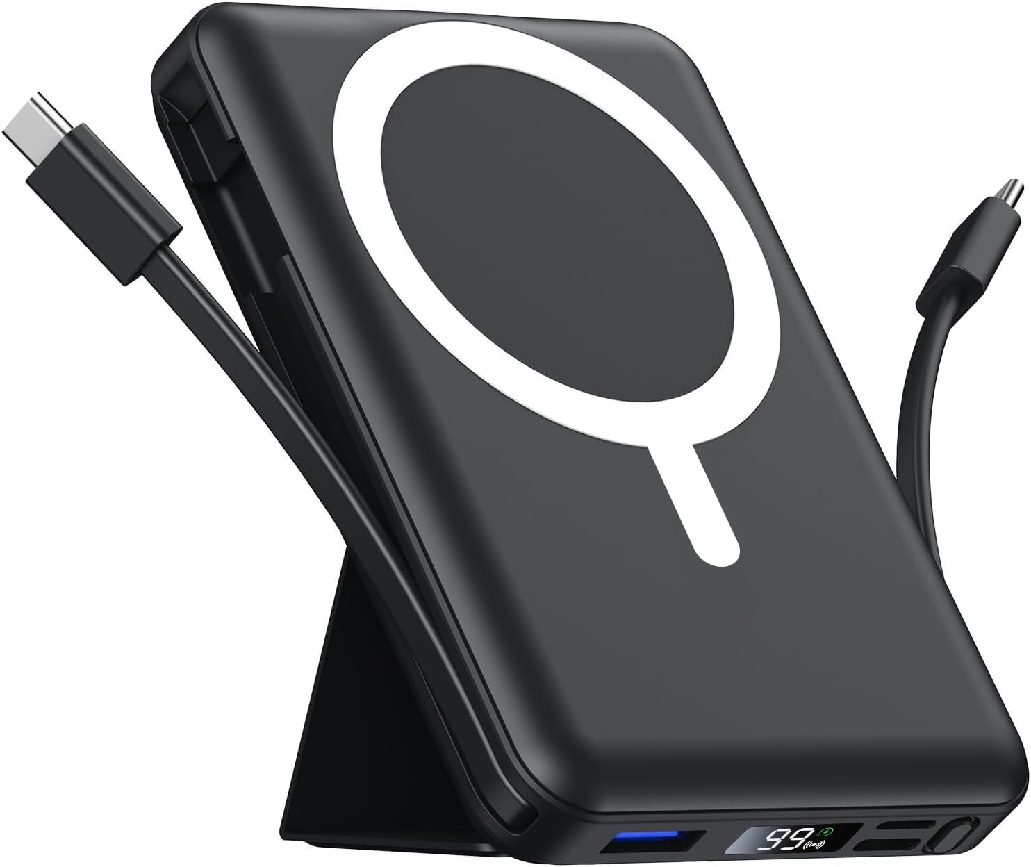 CARGADOR PORTÁTIL MAGSAFE, BANCO DE ENERGÍA MAGNÉTICO DE 10000 MAH CON PANTALLA LED DE CARGA RÁPIDA PD USB-C DE 20 W - 1