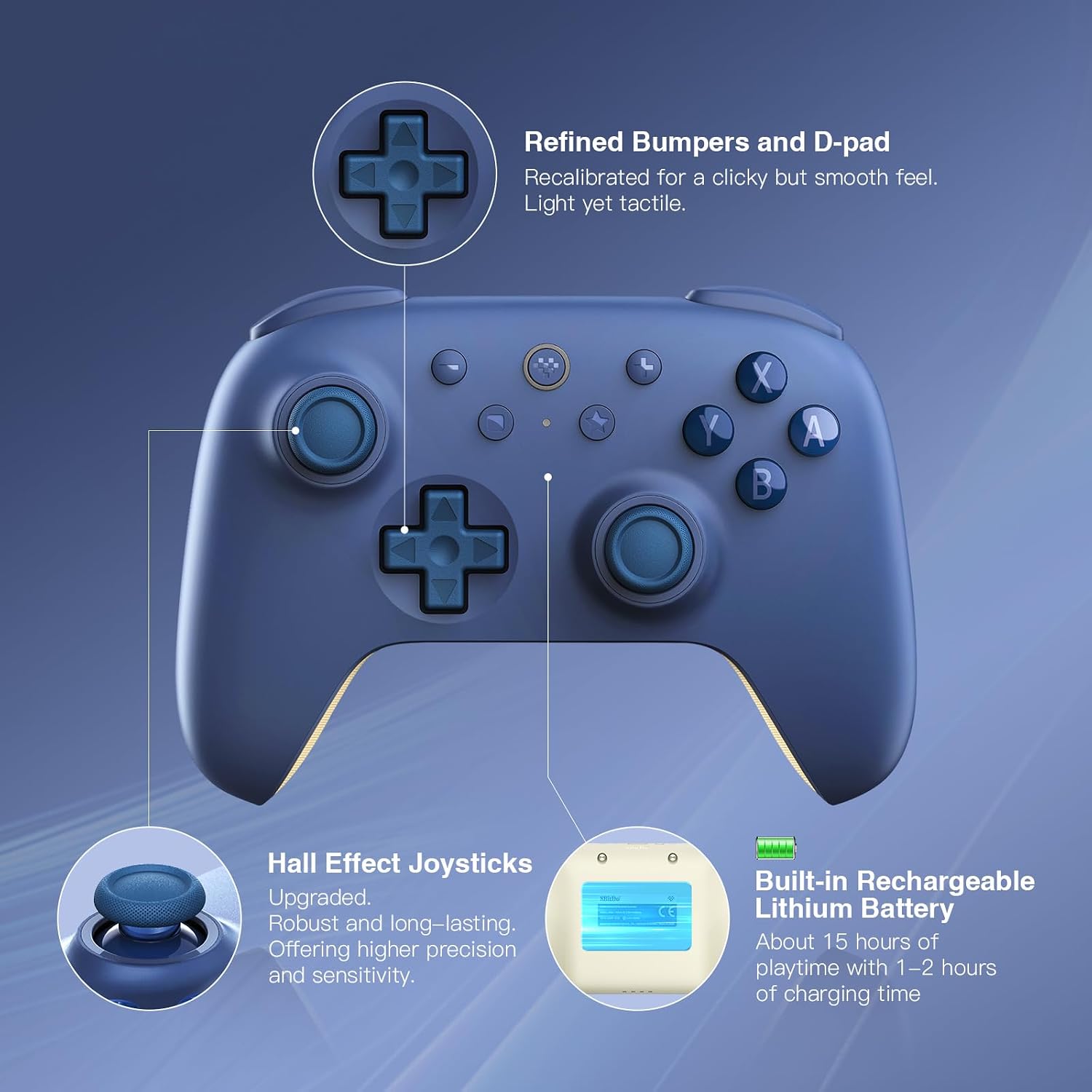 8BITDO ULTIMATE 2C BLUETOOTH CONTROLLER HALL EFFECT JOYSTICK UPDATE - FOR SWITCH/SWITCH 2, WITH REMAPPABLE L4/R4 BUMPERS, - 2
