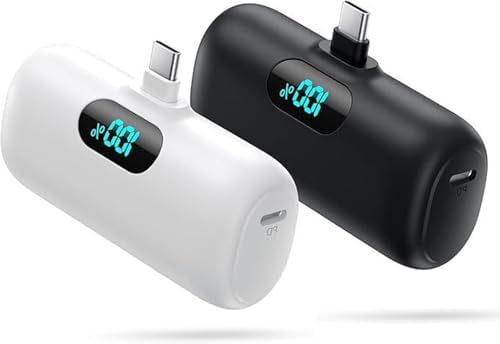 PAQUETE DE 2 CARGADOR PORTÁTIL PEQUEÑO PARA IPHONE 17/16/15 SERIES, 5000MAH 3A PD USB C POWER BANK, MINI PAQUETE DE BATERÍA - 7