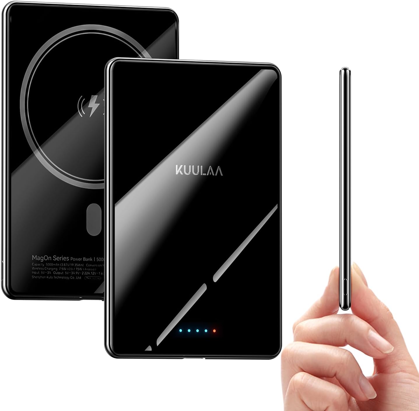 KUULAA MAGSAFE PAQUETE DE BATERÍAS DE 5000 MAH, 0.27 PULGADAS, ULTRA DELGADO, CARGADOR PORTÁTIL MAGNÉTICO PARA APPLE, - 1