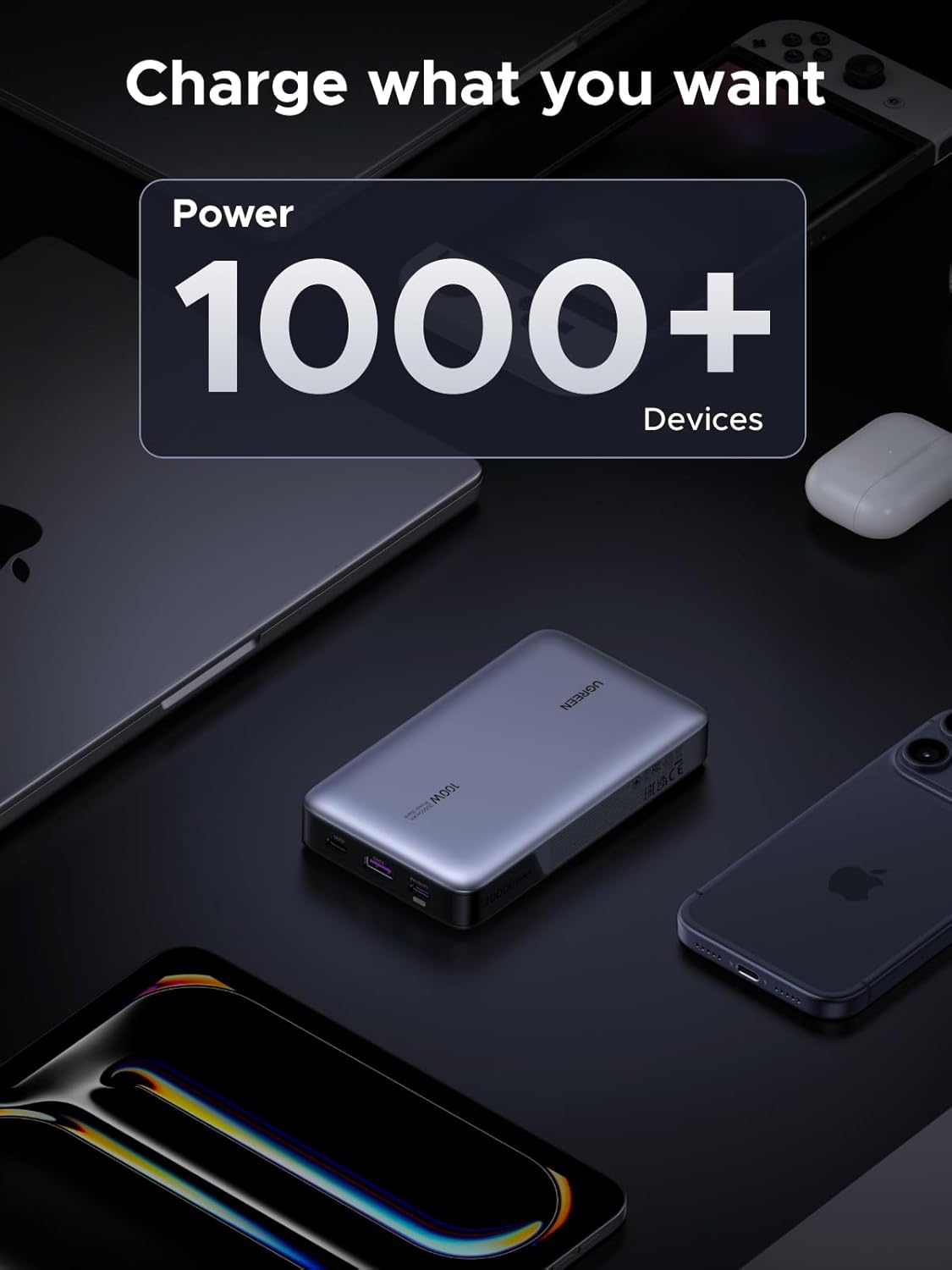 UGREEN NEXODE 100W 20000MAH POWER BANK, PD FAST PARA MACBOOK - 7