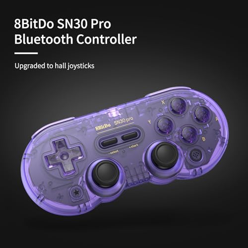 8BITDO SN30 PRO BLUETOOTH CONTROLLER FOR SWITCH1/2,WINDOWS, CRYSTAL PURPLE - 7