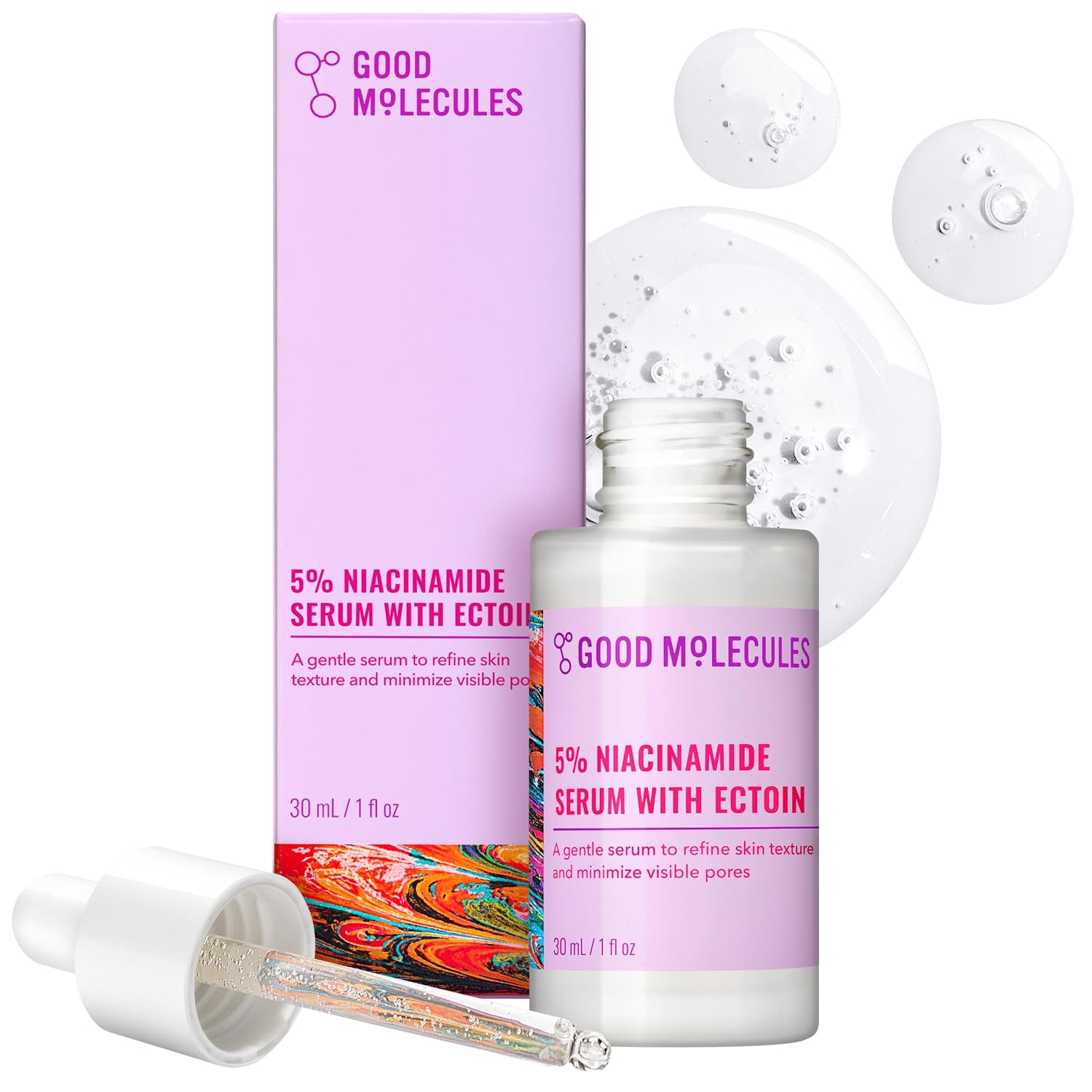 GOOD MOLECULES SUERO DE NIACINAMIDA AL 5% CON ECTOÍNA - SUERO ULTRA HIDRATANTE PARA DIRIGIRSE A POROS DILATADOS Y ACNÉ - - 1