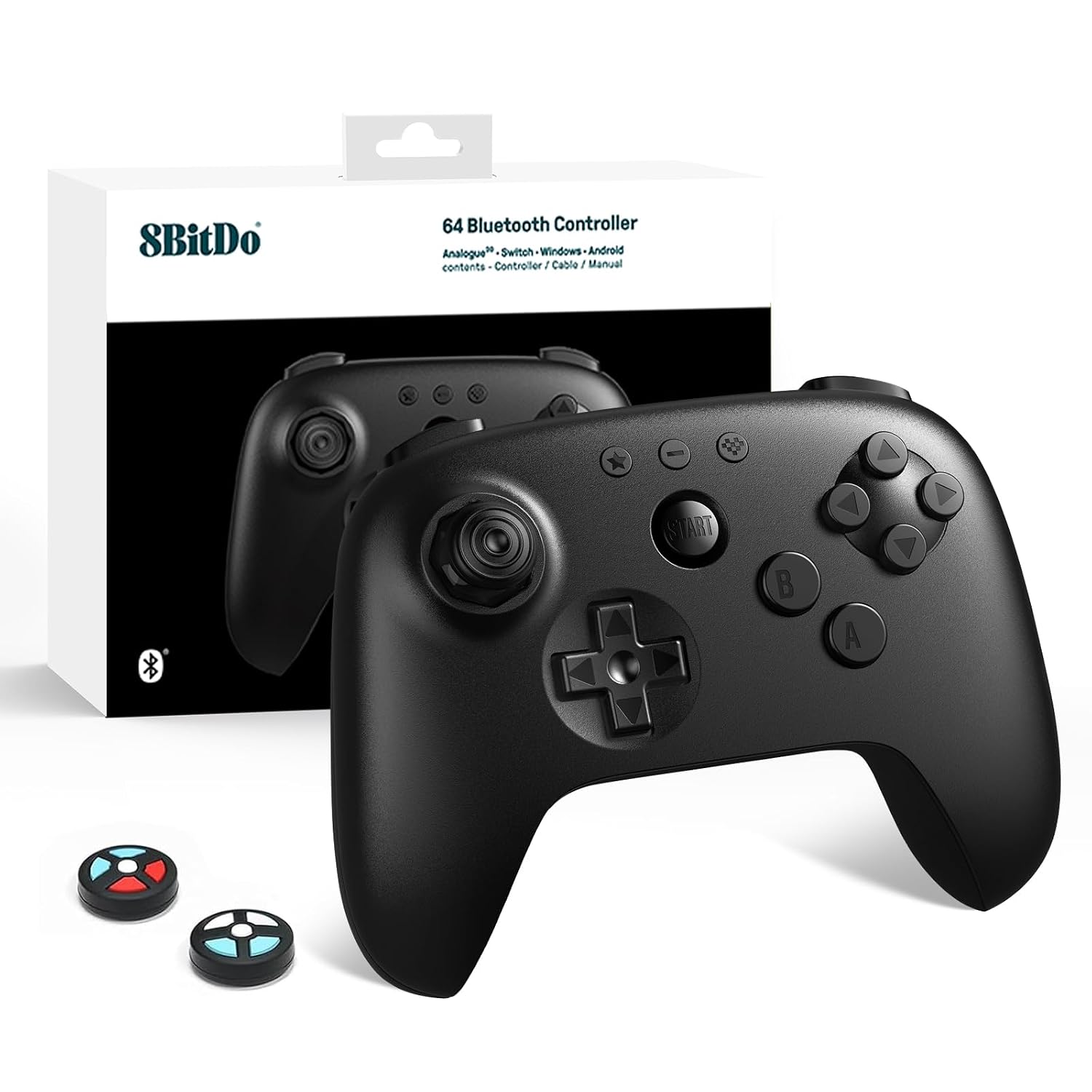 8BITDO 64 BLUETOOTH CONTROLLER WITH HALL EFFECT JOYSTICK BLACK - 1