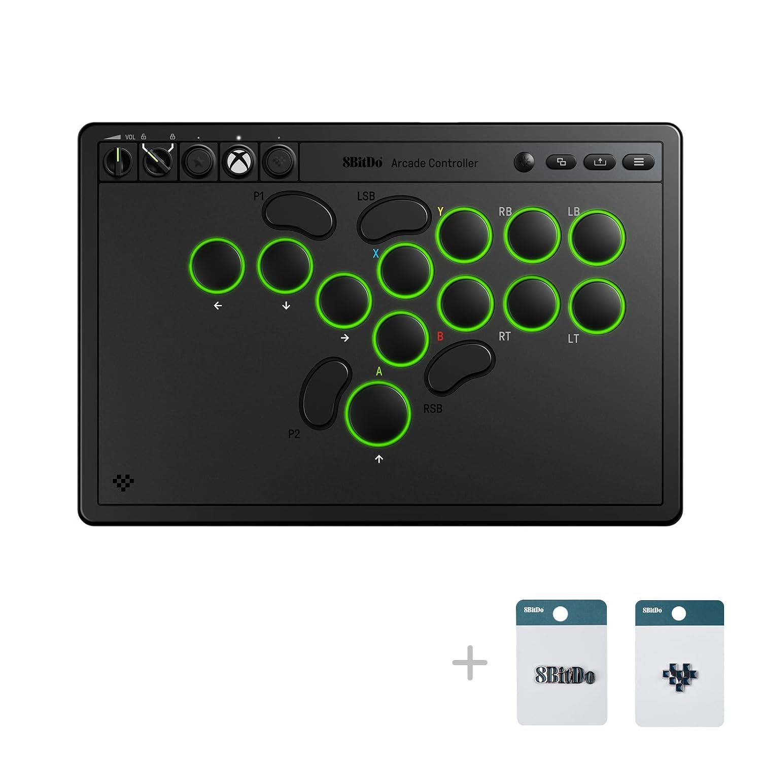 8BITDO ALL-BUTTON ARCADE CONTROLLER WITH RGB LIGHTING - XBOX EDITION - 1