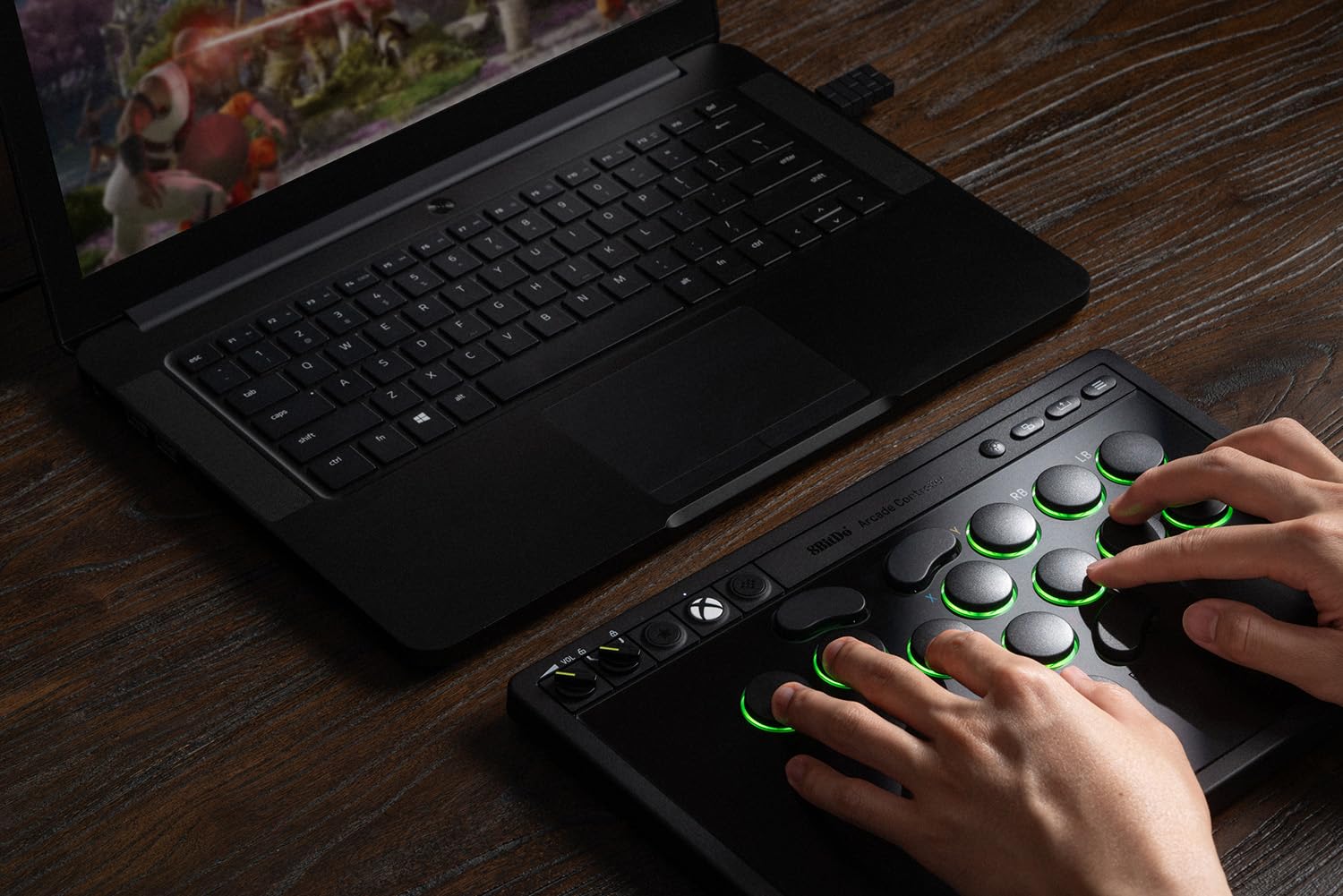 8BITDO ALL-BUTTON ARCADE CONTROLLER WITH RGB LIGHTING - XBOX EDITION - 7