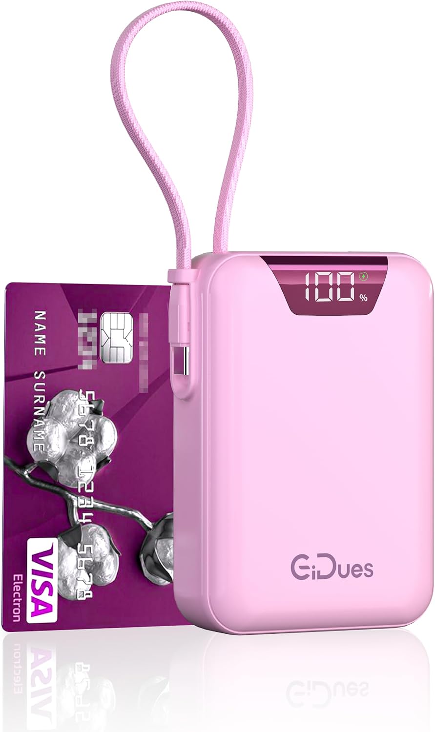 CARGADOR PORTÁTIL M2, BANCO DE ENERGÍA DE 20000 MAH, PD 35 W, CABLE INTEGRADO USB-C ULTRA RÁPIDO, COMPACTO Y BONITO, MINI - 1