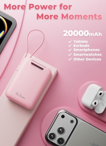 CARGADOR PORTÁTIL M2, BANCO DE ENERGÍA DE 20000 MAH, PD 35 W, CABLE INTEGRADO USB-C ULTRA RÁPIDO, COMPACTO Y BONITO, MINI - 7