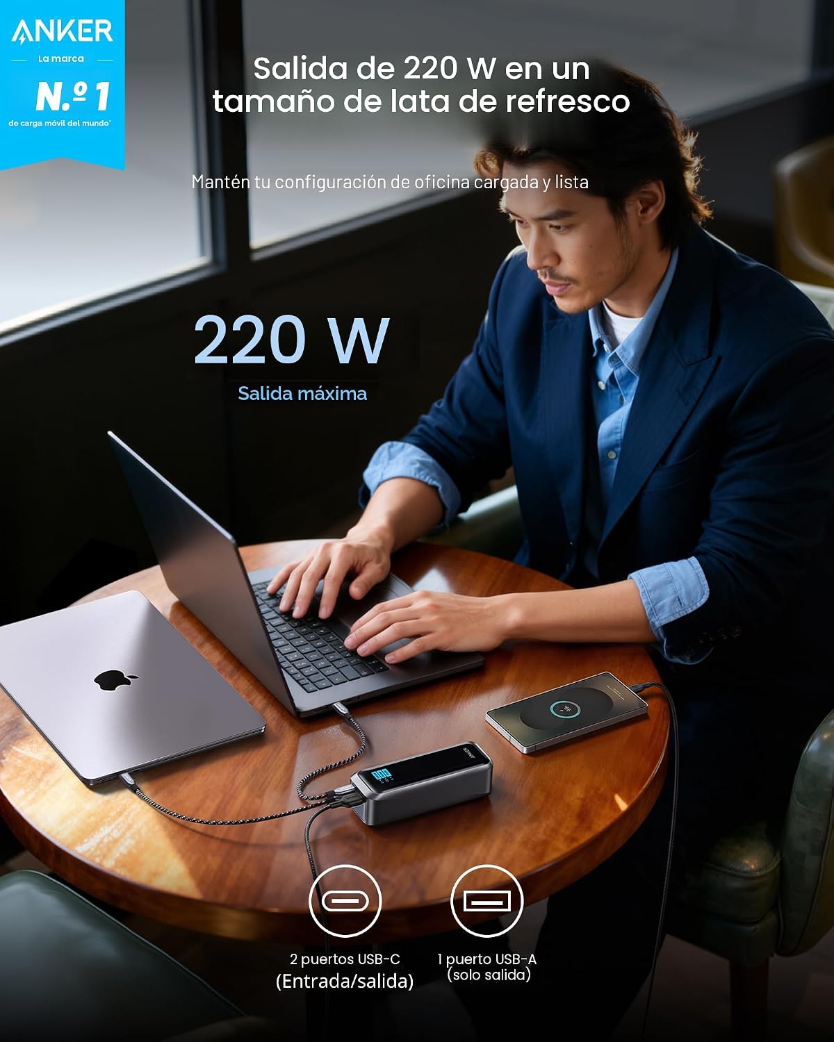 ANKER PRIME POWER BANK, CARGADOR PORTÁTIL DE 3 PUERTOS DE 20,100 MAH - 2