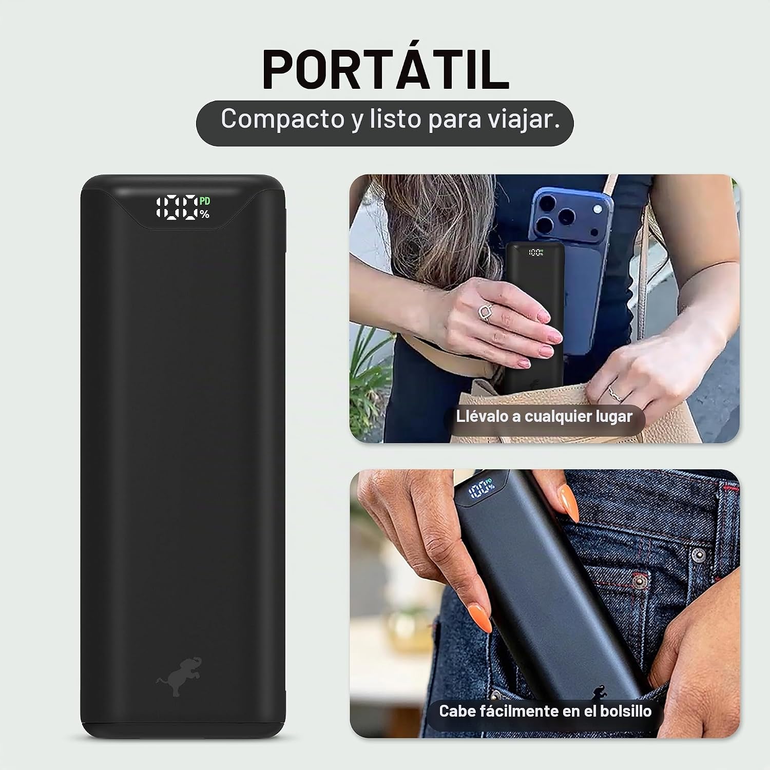 NIMBLE CHAMP STRETCH - CARGADOR PORTÁTIL CON CABLE USB-C RETRÁCTIL INTEGRADO, CARGADOR DE BATERÍA DE VIAJE DE 10,000 MAH, - 7