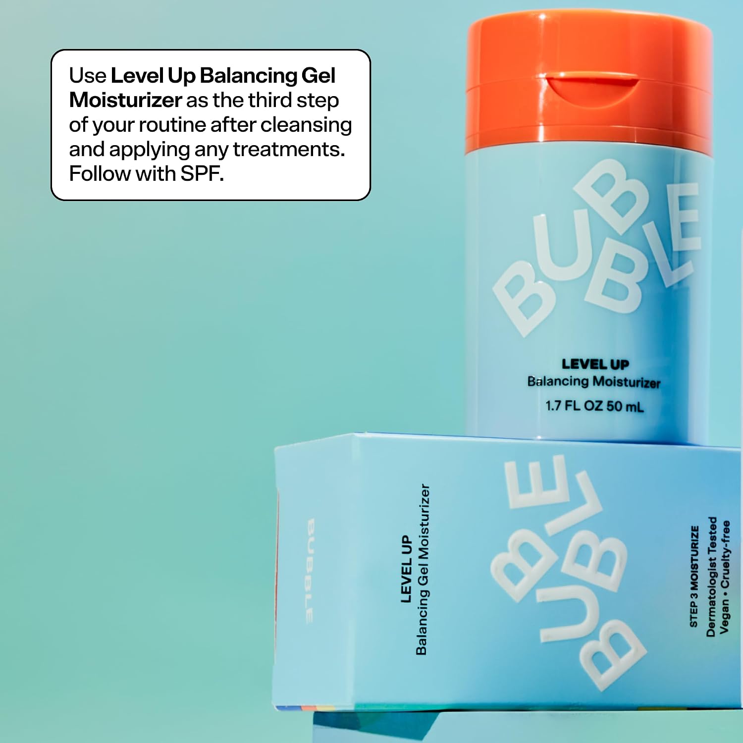 BUBBLE CUIDADO DE LA PIEL LEVEL UP GEL HIDRATANTE FACIAL PARA PIEL GRASA - LOCIÓN FACIAL EQUILIBRANTE HIDRATANTE - 4