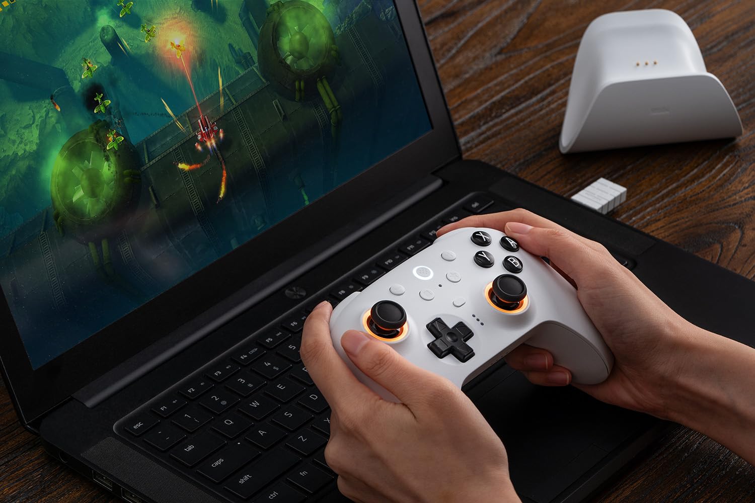 8BITDO ULTIMATE 2 BLUETOOTH CONTROLLER FOR SWITCH/SWITCH 2 Y WINDOWS PC, SWITCH PRO CONTROLLER WITH TMR JOYSTICKS, - 7