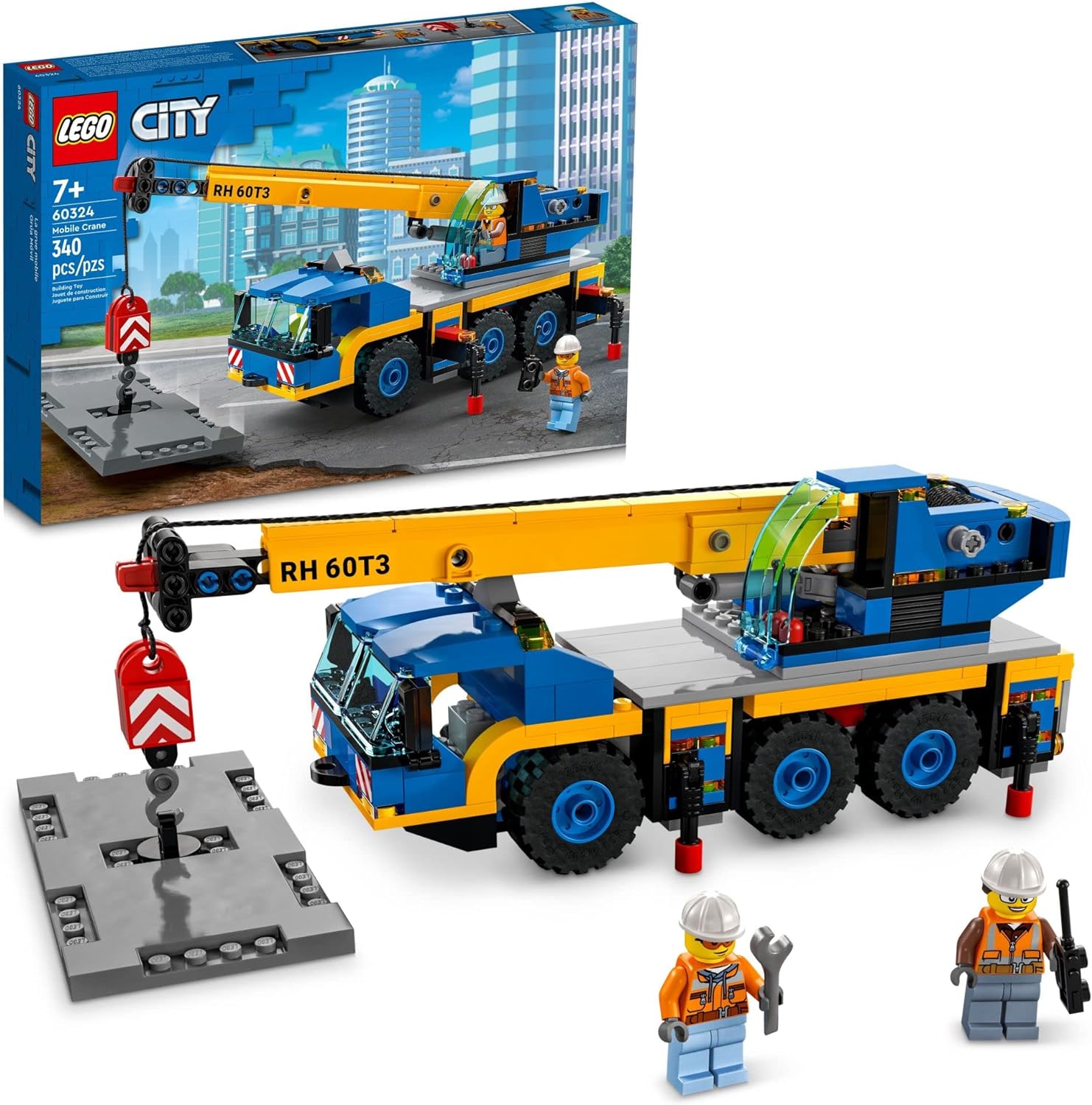 LEGO CITY GREAT VEHICLES 60324 - JUEGO DE CONSTRUCCIÓN DE CAMIÓN DE GRÚA MÓVIL, MODELO DE VEHÍCULO DE CONSTRUCCIÓN, CON 2 - 1
