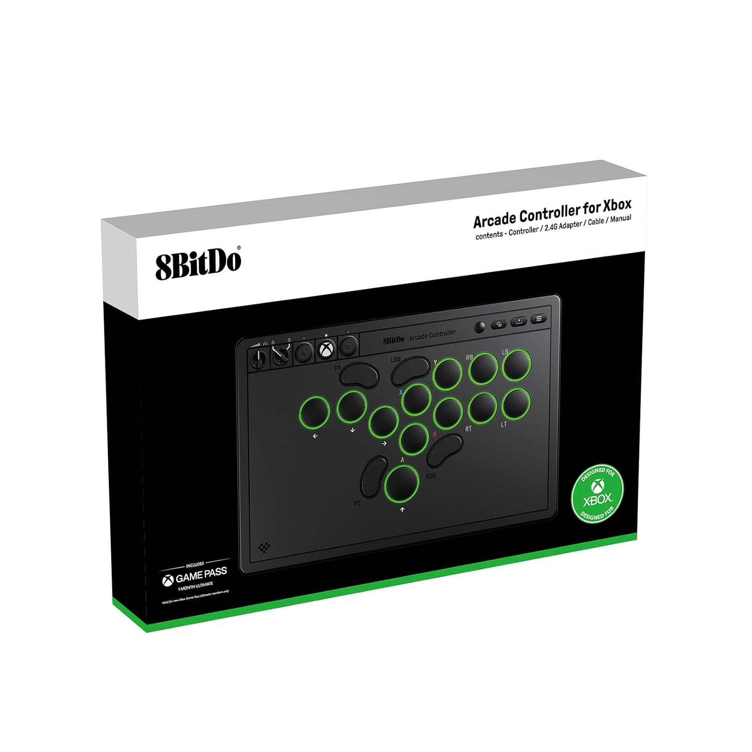 8BITDO ALL-BUTTON ARCADE CONTROLLER FOR XBOX SERIES X S, XBOX ONE Y PC, 2.4G WIRELESS, LOW-PROFILE MECHANICAL SWITCHES, - 5