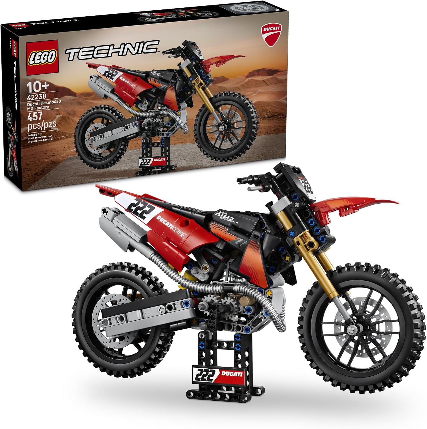 LEGO TECHNIC DUCATI DESMO450 MX FACTORY MOTORCYCLE 42238 - 1