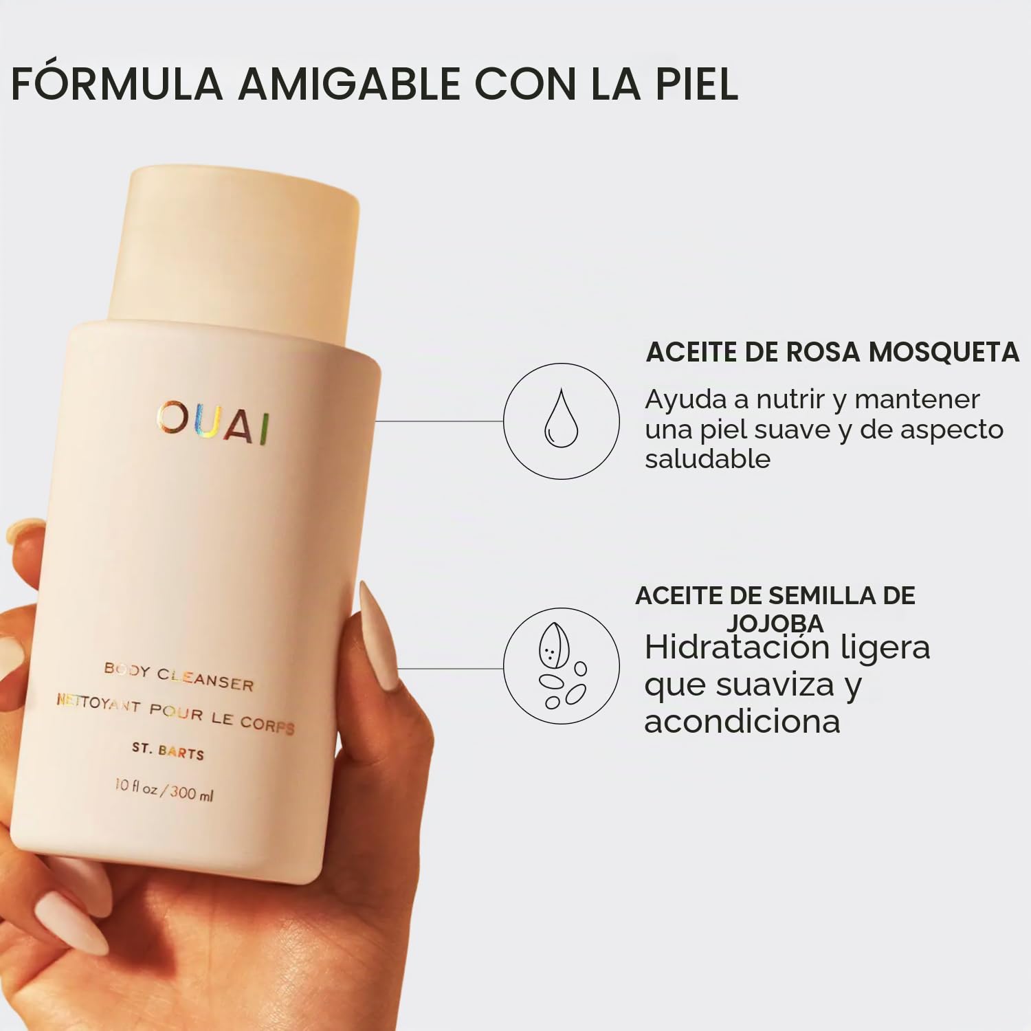 OUAI LIMPIADOR CORPORAL - GEL DE BAÑO ESPUMOSO - ST. BARTS 10 ONZAS LÍQUIDAS - 4