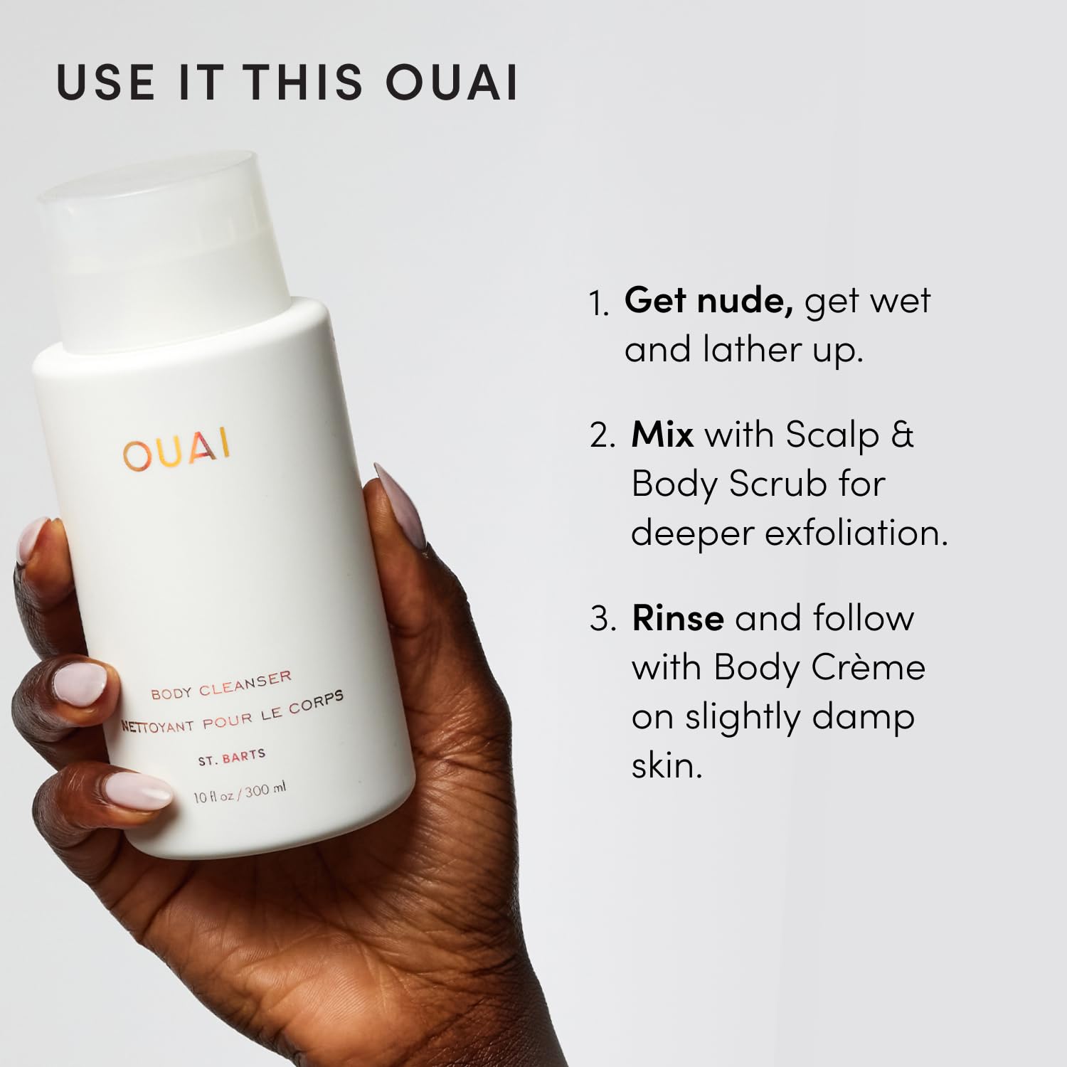 OUAI LIMPIADOR CORPORAL - GEL DE BAÑO ESPUMOSO - ST. BARTS 10 ONZAS LÍQUIDAS - 6