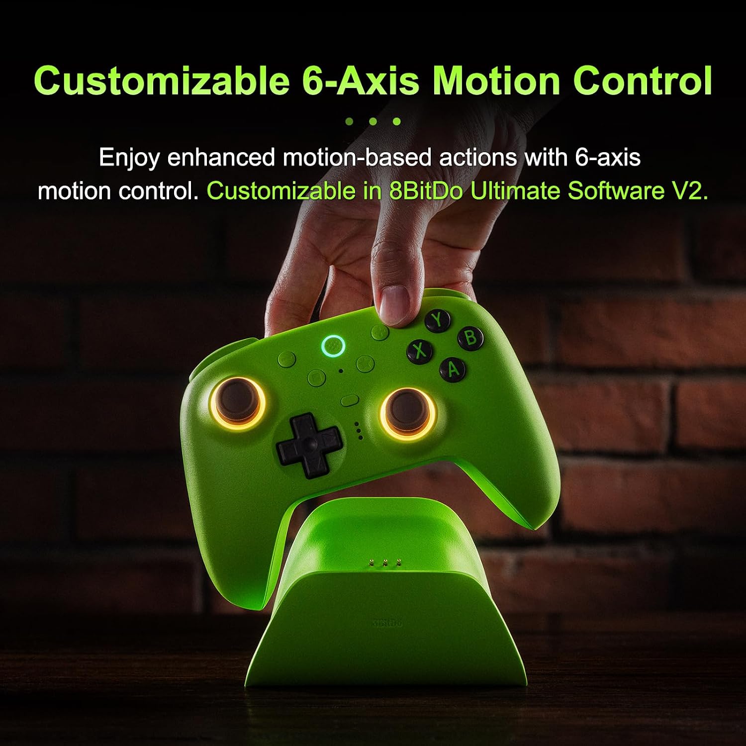 8BITDO ULTIMATE 2 WIRELESS 2.4G CONTROLLER FOR WINDOWSYANDROID, GREEN - 7