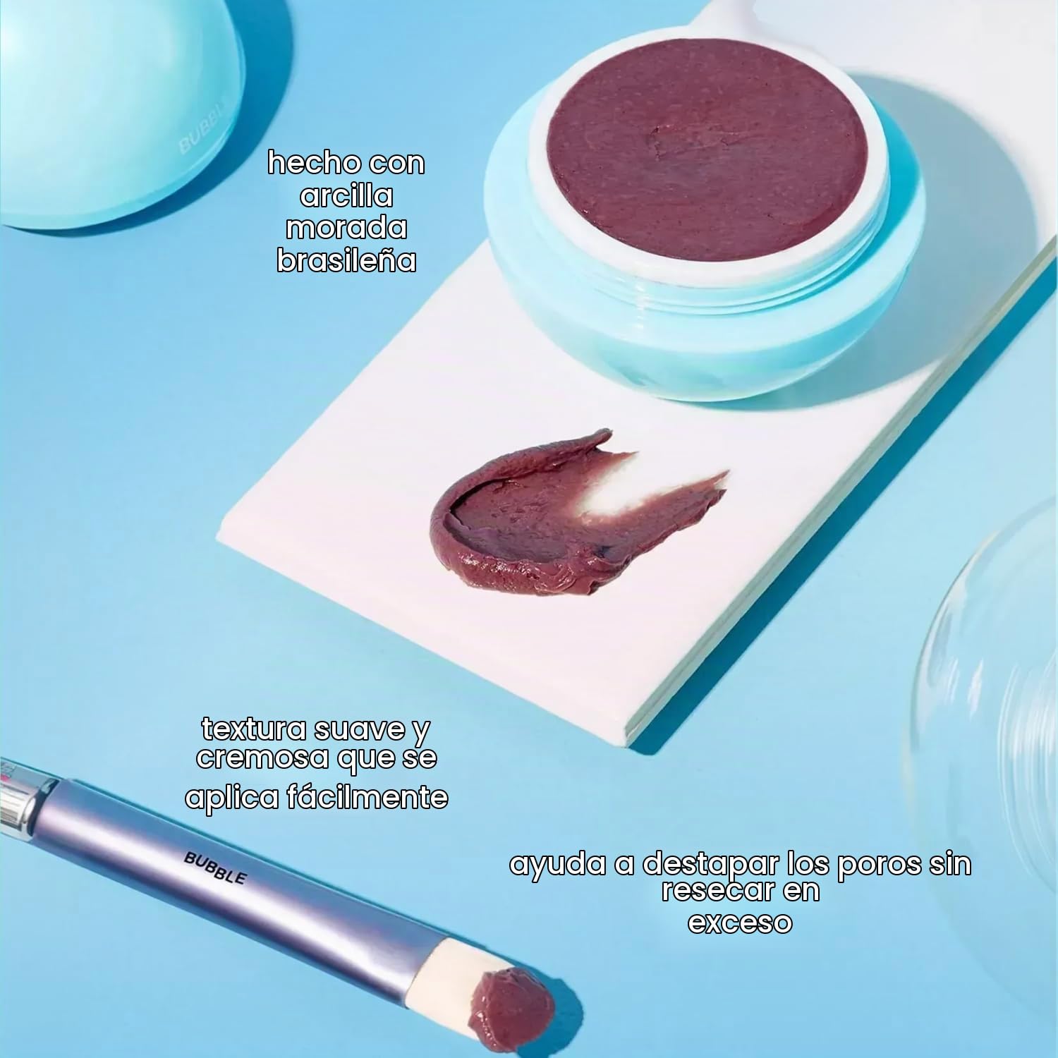 BUBBLE CUIDADO DE LA PIEL COME CLEAN - MASCARILLA DE ARCILLA DESINTOXICANTE, RICA EN MINERALES, CON ÁCIDO AZELAICO - 3