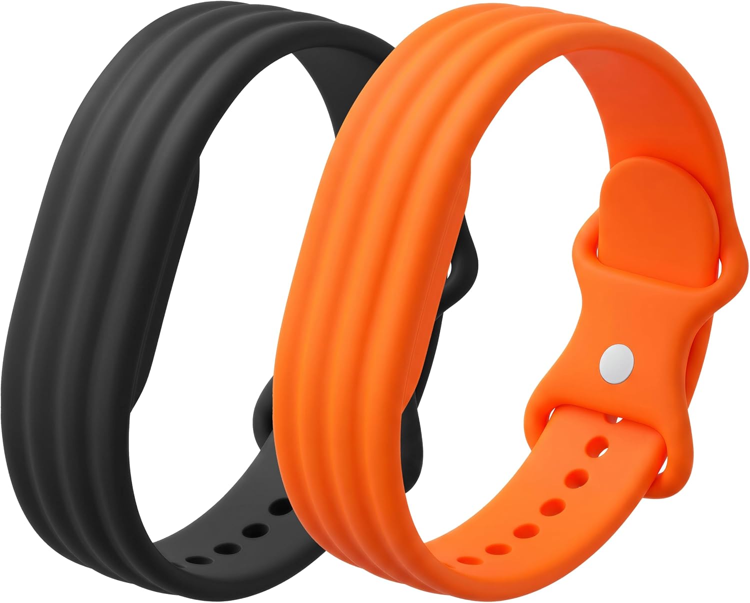 PAQUETE DE 2 CORREAS DEPORTIVAS DE SILICONA COMPATIBLES CON GOOGLE FITBIT AIR, CORREAS DE REPUESTO DEPORTIVAS AJUSTABLES, - 1