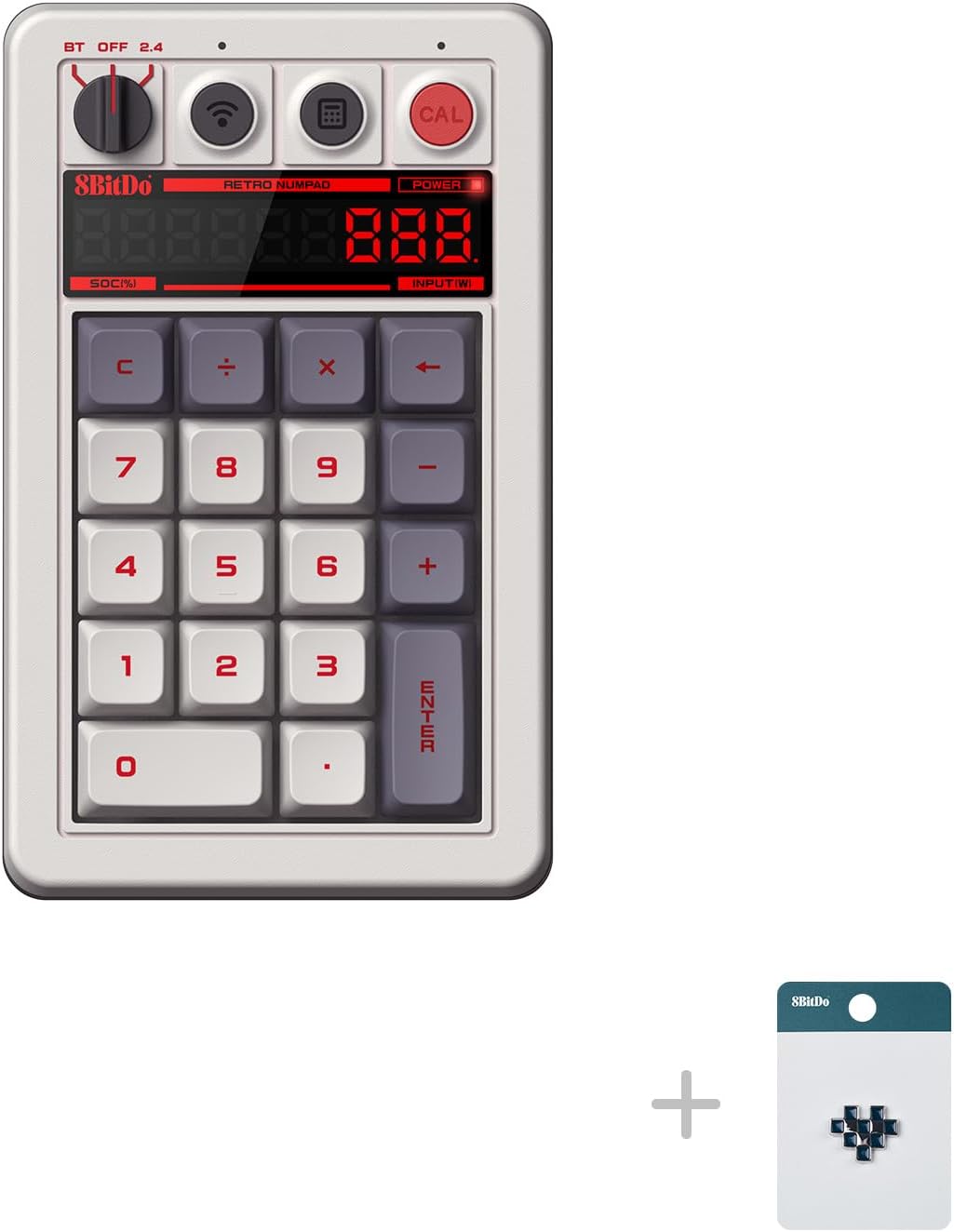 8BITDO TECLADO NUMÉRICO MECÁNICO RETRO DE 18 TECLAS, COMPATIBLE CON TECLADO NUMÉRICO DE PC Y MODO DE CALCULADORA ESTÁNDAR, - 2