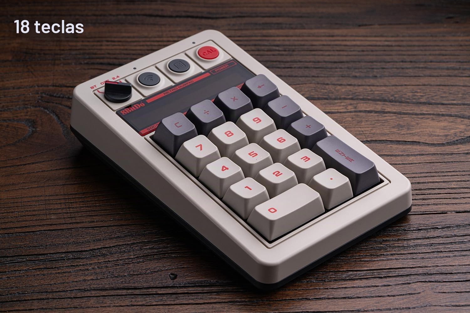 8BITDO TECLADO NUMÉRICO MECÁNICO RETRO DE 18 TECLAS, COMPATIBLE CON TECLADO NUMÉRICO DE PC Y MODO DE CALCULADORA ESTÁNDAR, - 7