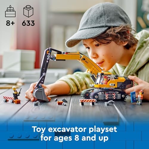 LEGO CITY EXCAVADORA DE CONSTRUCCIÓN AMARILLA JUGUETE EXCAVADORA PARA NIÑOS Y NIÑAS DE 8 AÑOS EN ADELANTE, 3 MINIFIGURAS - 7