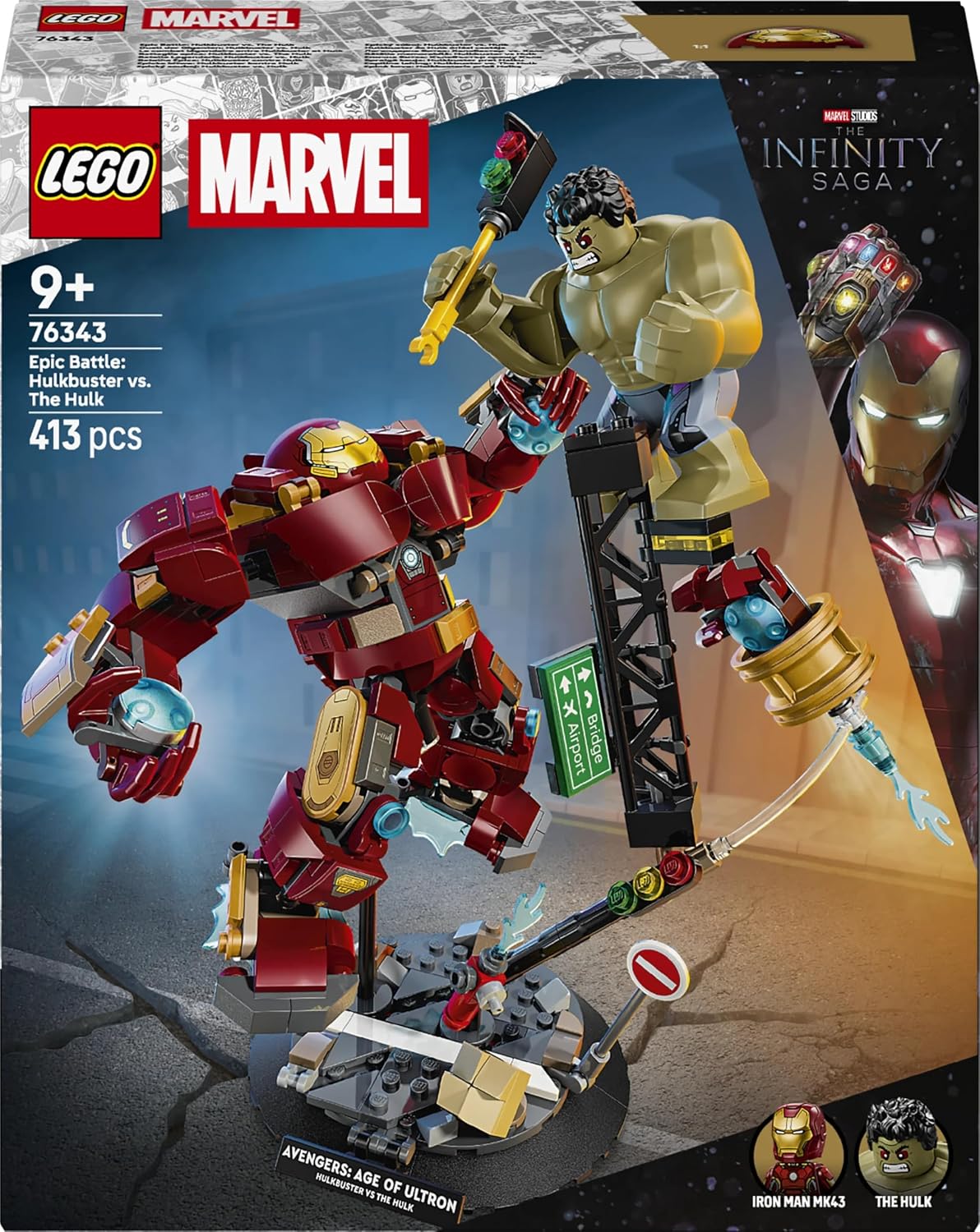 LEGO 76343 MARVEL HULKBUSTER Y HULK SHOWDOWN JUGUETE, REGALO DE CUMPLEAÑOS, BLOQUES, NIÑOS, NIÑAS, NIÑOS, 9, 10, 11, - 7