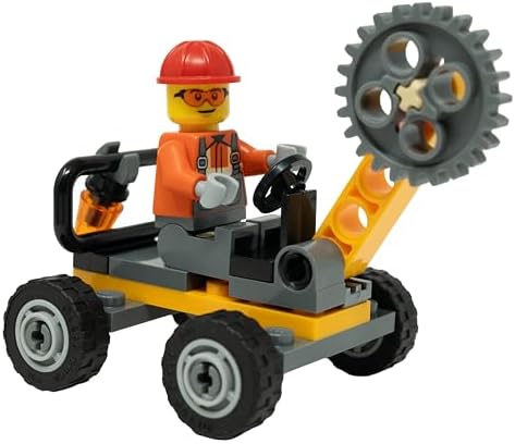 LEGO CIUDAD: MINIFIGURA DEL TRABAJADOR DE LA CONSTRUCCIÓN CON VEHÍCULO BUZZSAW - 3