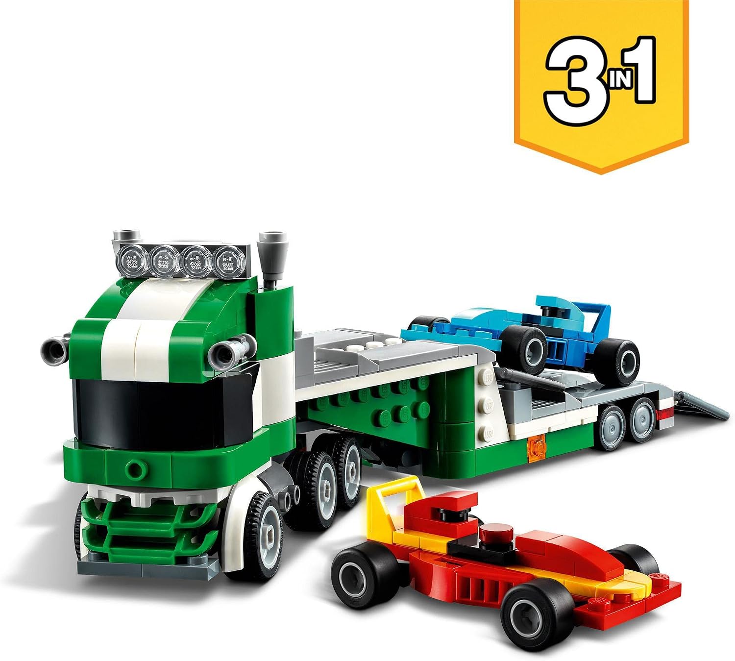 LEGO 31113 CREATOR 3 EN 1 - TRANSPORTADOR DE AUTOS DE CARRERAS CON REMOLQUE, GRÚA Y REMOLQUE, IDEA DE REGALO PARA NIÑOS - 7