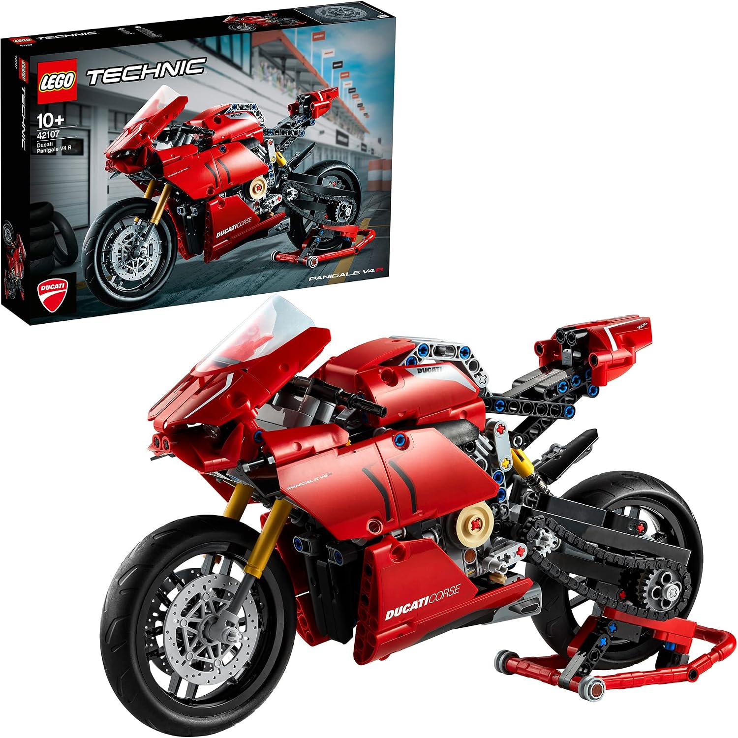 LEGO 42107 TECHNIC DUCATI PANIGALE V4 R - KIT DE CONSTRUCCIÓN DE MODELOS COLECCIONABLES CON CAJA DE CAMBIOS Y SUSPENSIÓN - 1