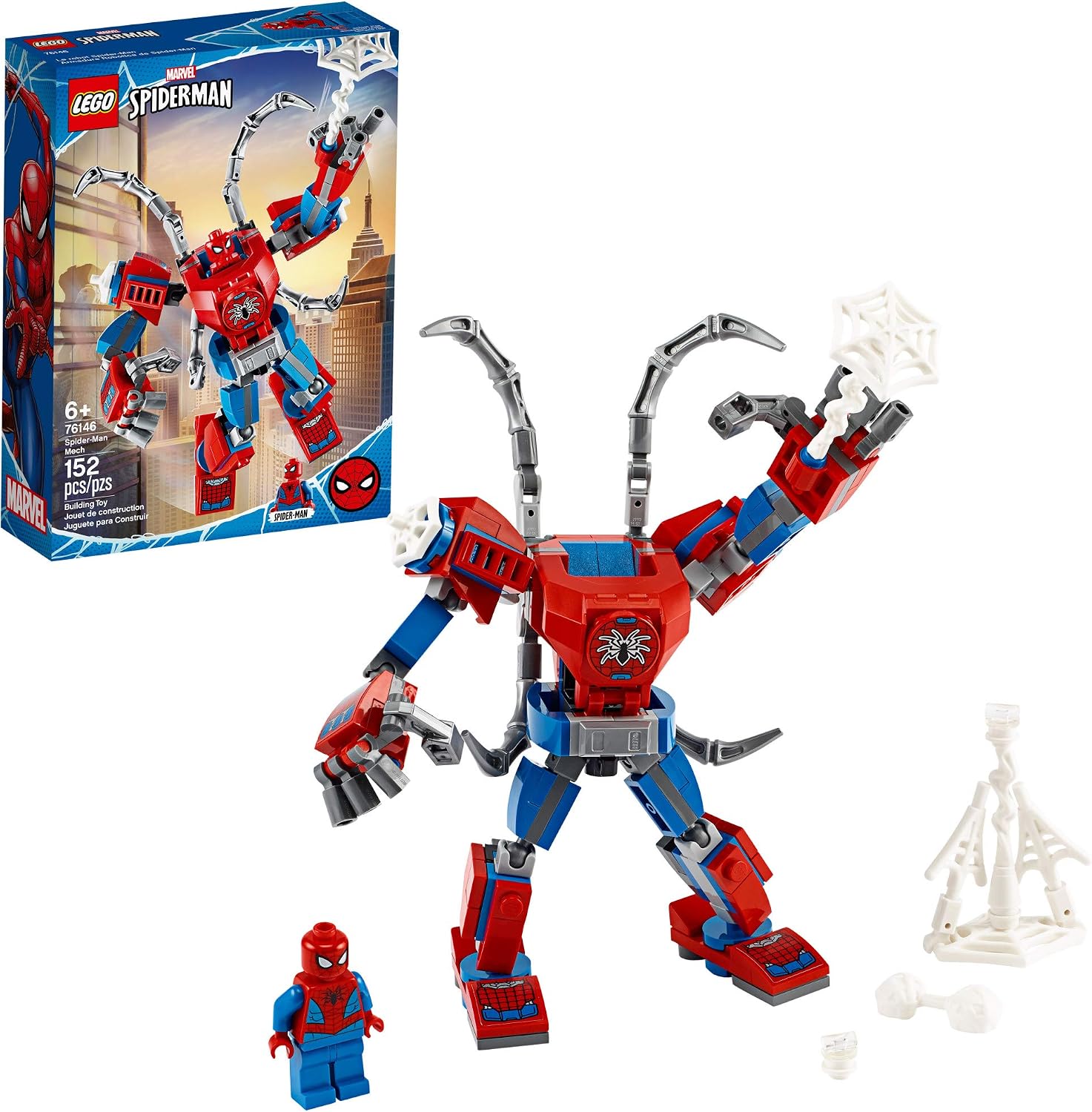 LEGO MARVEL SPIDER-MAN: ARMADURA ROBÓTICA DE SPIDER-MAN 76146 - JUGUETE DE CONSTRUCCIÓN, SUPERHÉROE, PARA NIÑOS, JUEGO - 1