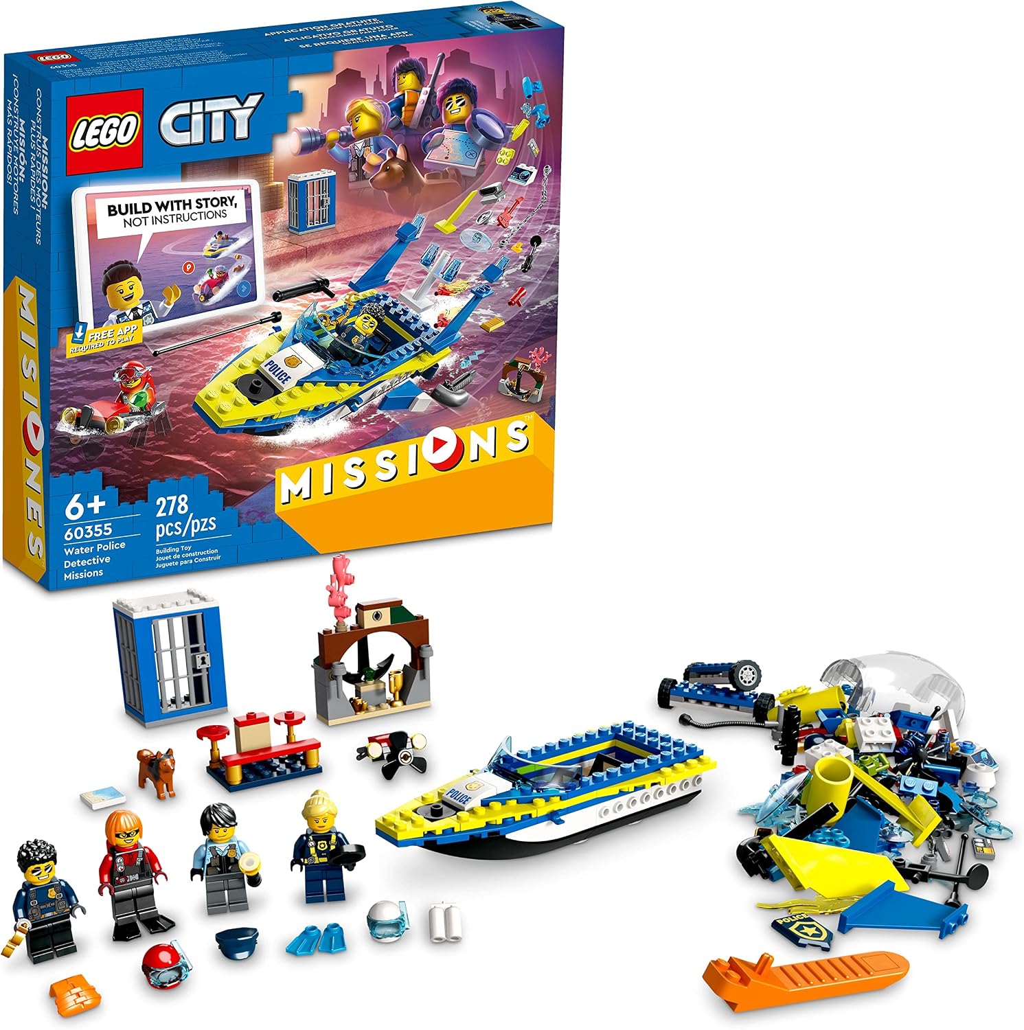 LEGO CITY WATER POLICE DETECTIVE MISSIONS 60355 - JUEGO DE JUGUETES DIGITALES INTERACTIVOS DE CONSTRUCCIÓN PARA NIÑOS, NIÑOS - 1