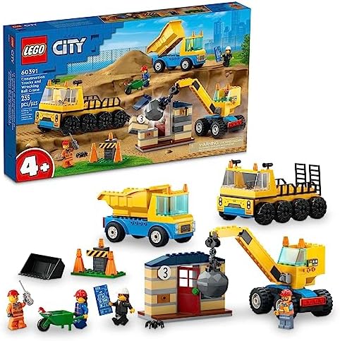 LEGO CITY CAMIONES DE CONSTRUCCIÓN Y GRÚA DE BOLA DE DEMOLICIÓN 60391, JUEGO DE JUGUETES DE CONSTRUCCIÓN PARA NIÑOS PEQUEÑOS - 7