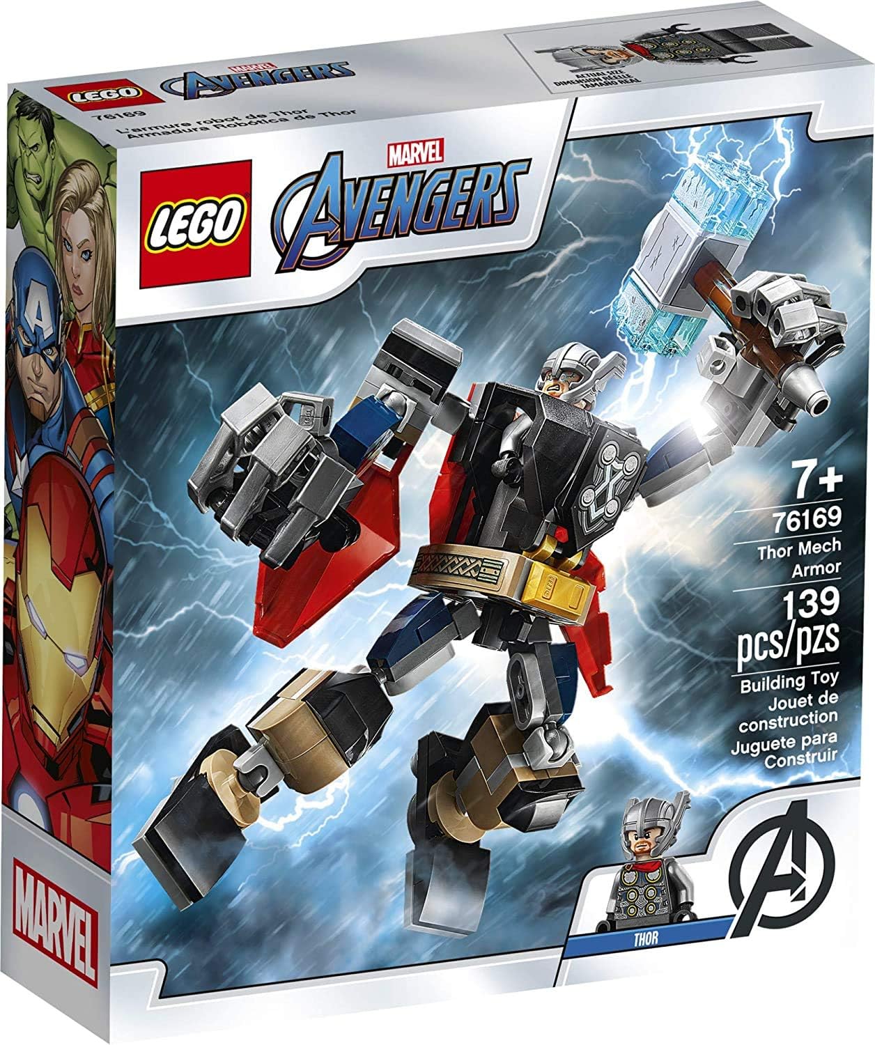 LEGO MARVEL AVENGERS CLASSIC THOR MECH ARMOR 76169 COOL THOR HAMMER PLAYSET JUGUETE DE CONSTRUCCIÓN DE SUPERHÉROES - 1