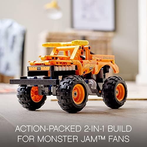 LEGO TECHNIC MONSTER JAM EL TORO LOCO, CAMIÓN DE TRACCIÓN 2 EN 1 A AUTO TODOTERRENO DE JUGUETE 42135, CAMIÓN MONSTRUO Y AUTO - 7