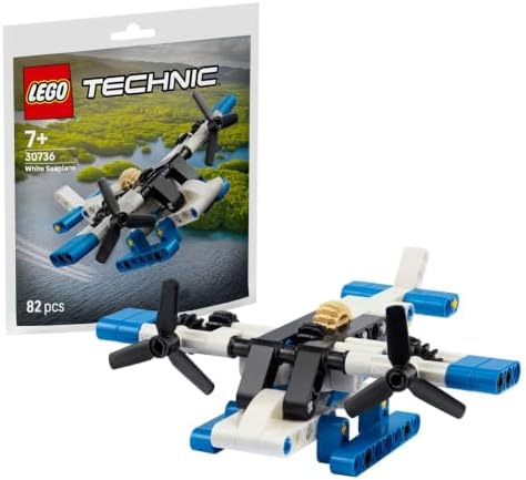 LEGO TECHNIC WHITE SEAPLANE 30736 82 PIEZAS - 5